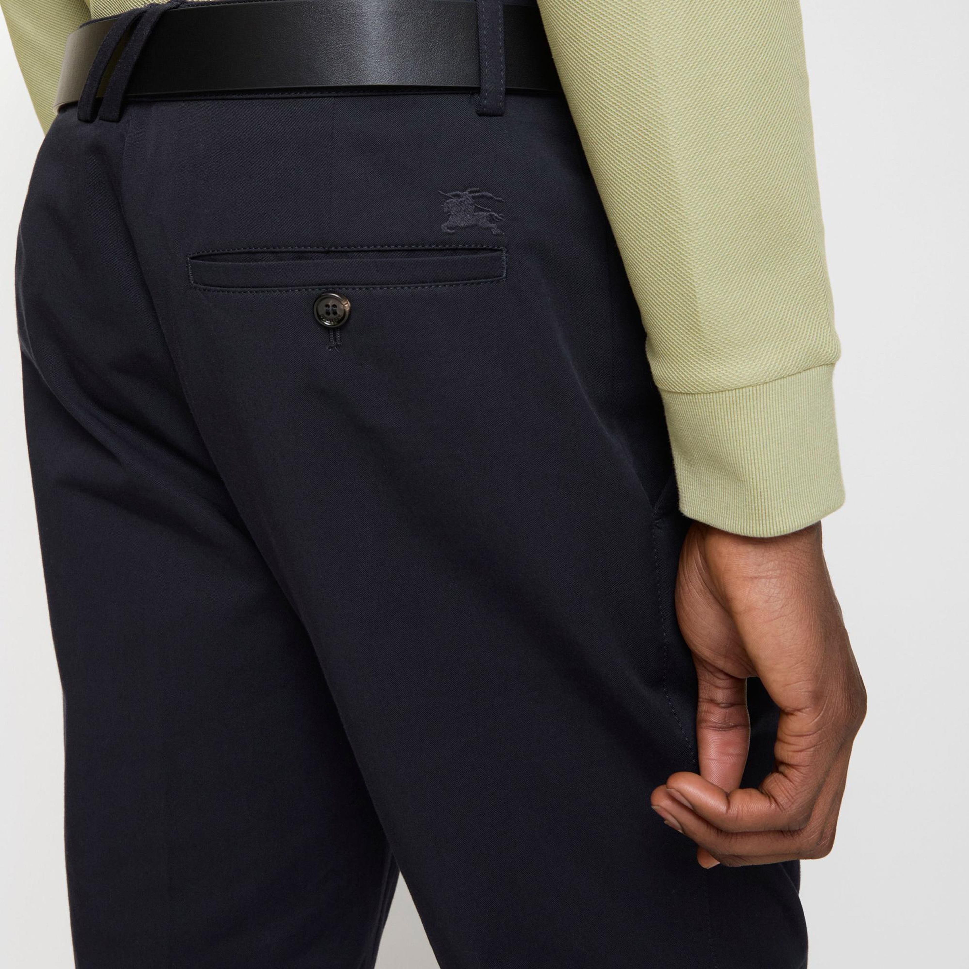 Burberry Cotton Twill Chinos Erkek Lacivert Pantolon