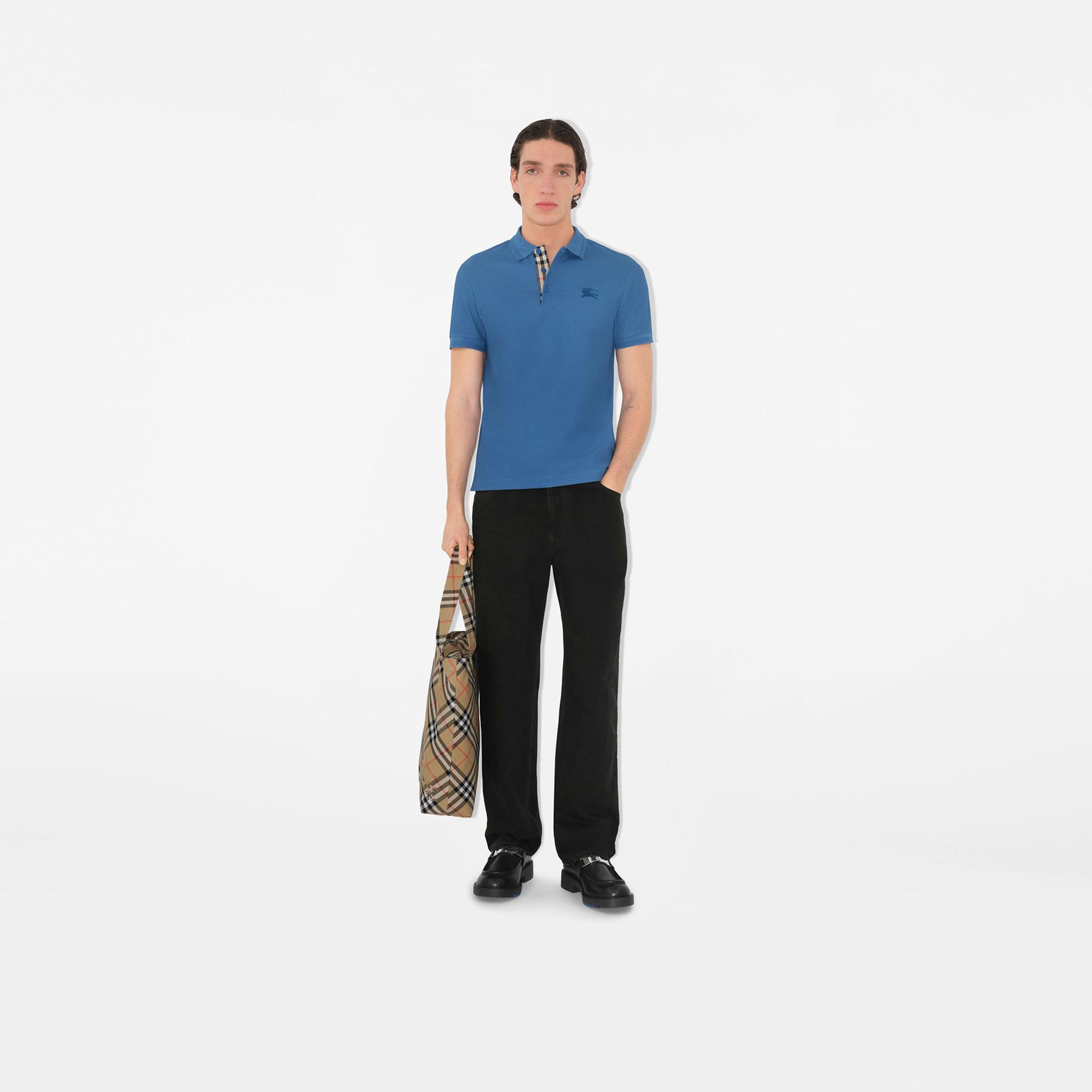Burberry Cotton Erkek Mavi Polo