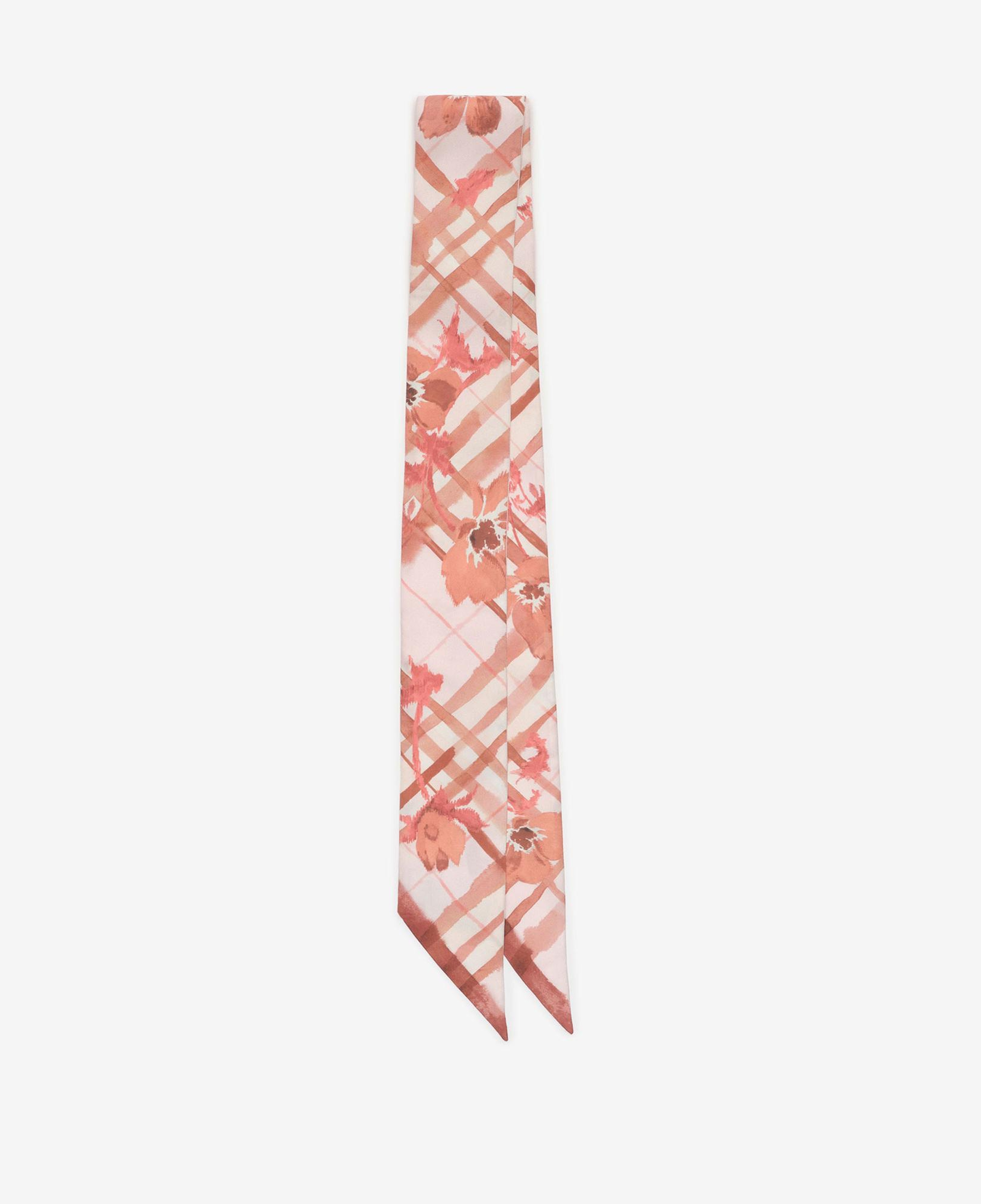 Burberry Skinny Watercolour Check Silk Kadın Pembe Eşarp