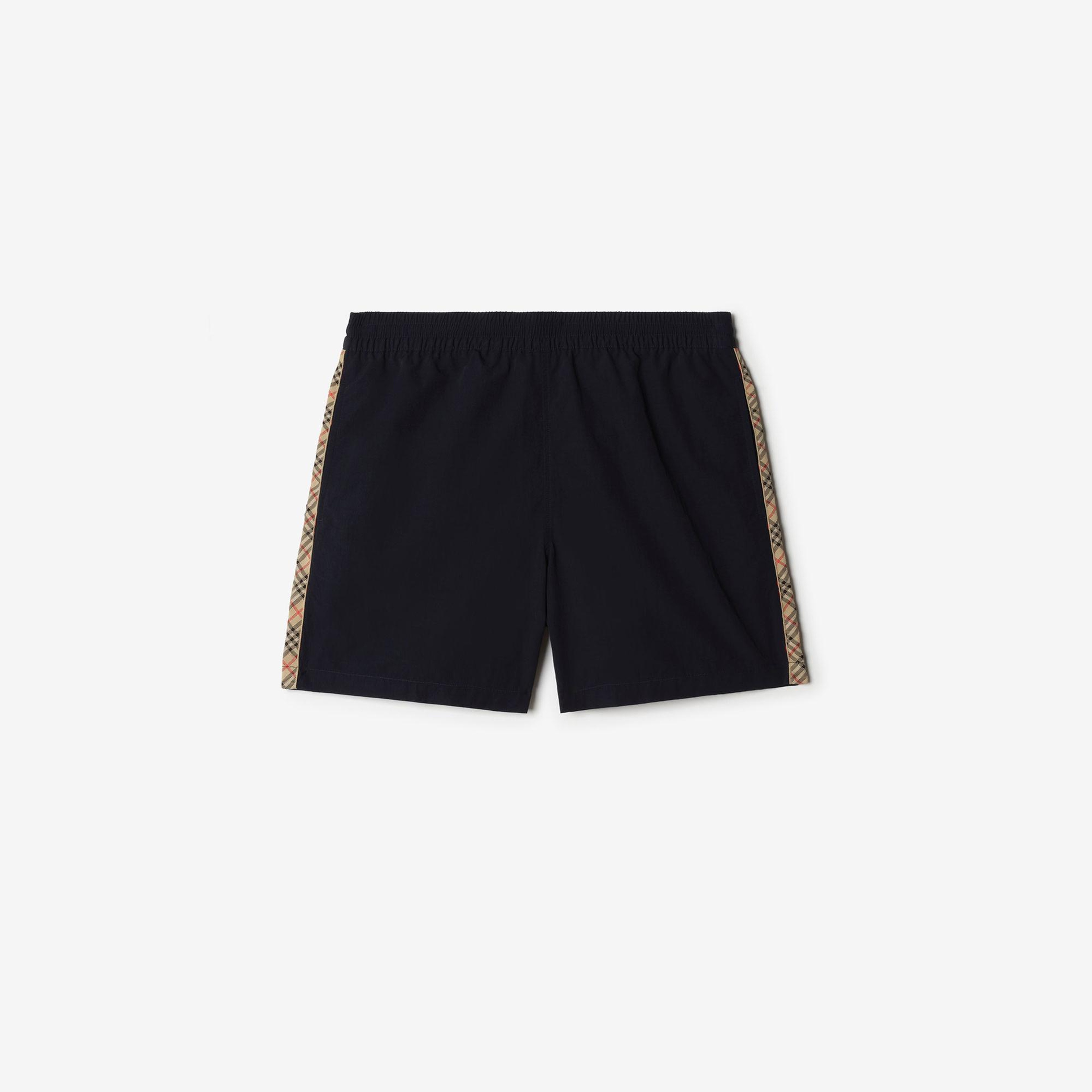Burberry Check Trim Erkek Lacivert Deniz Şortu