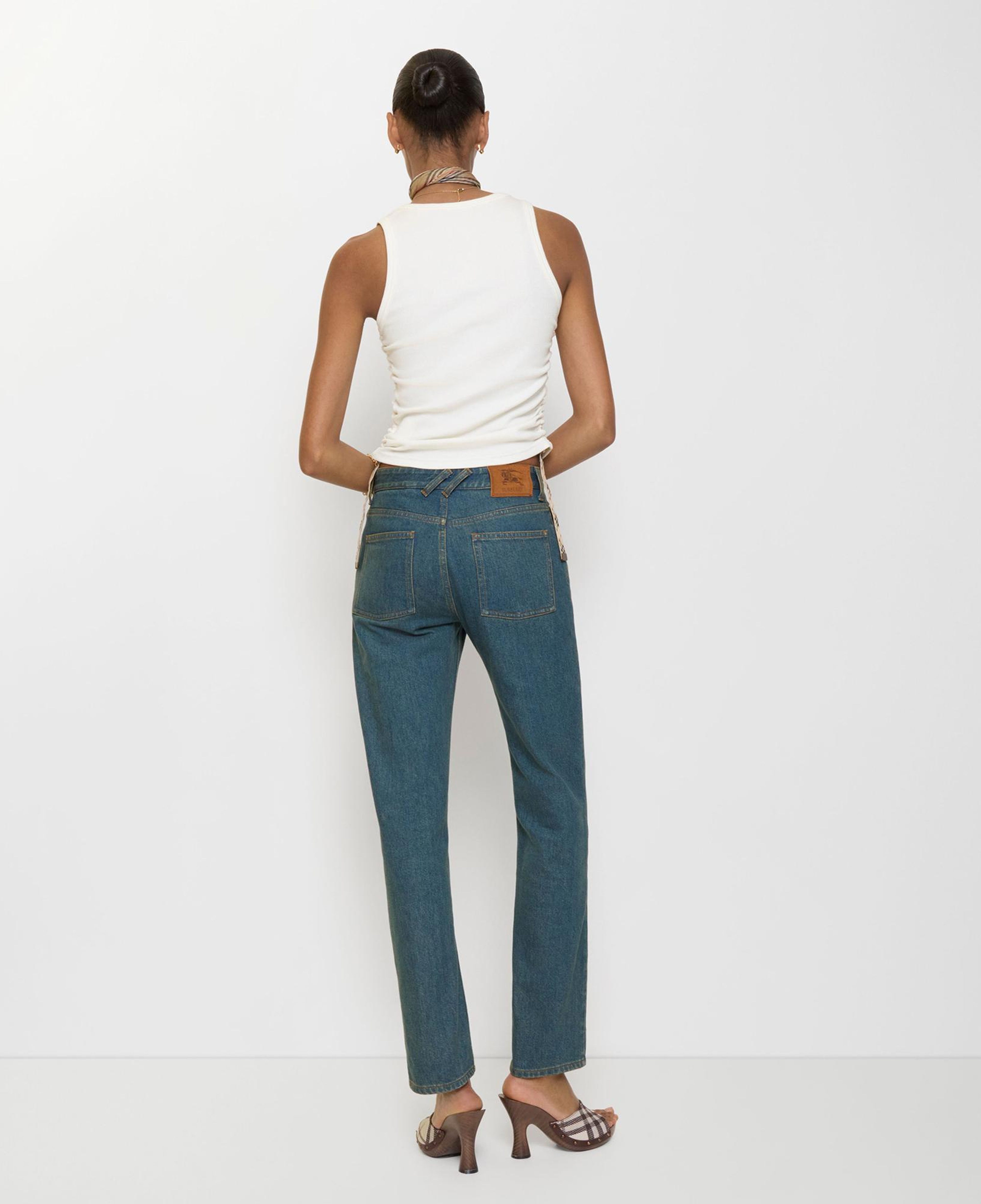 Burberry Mid-Rise Straight Kadın Lacivert Jean