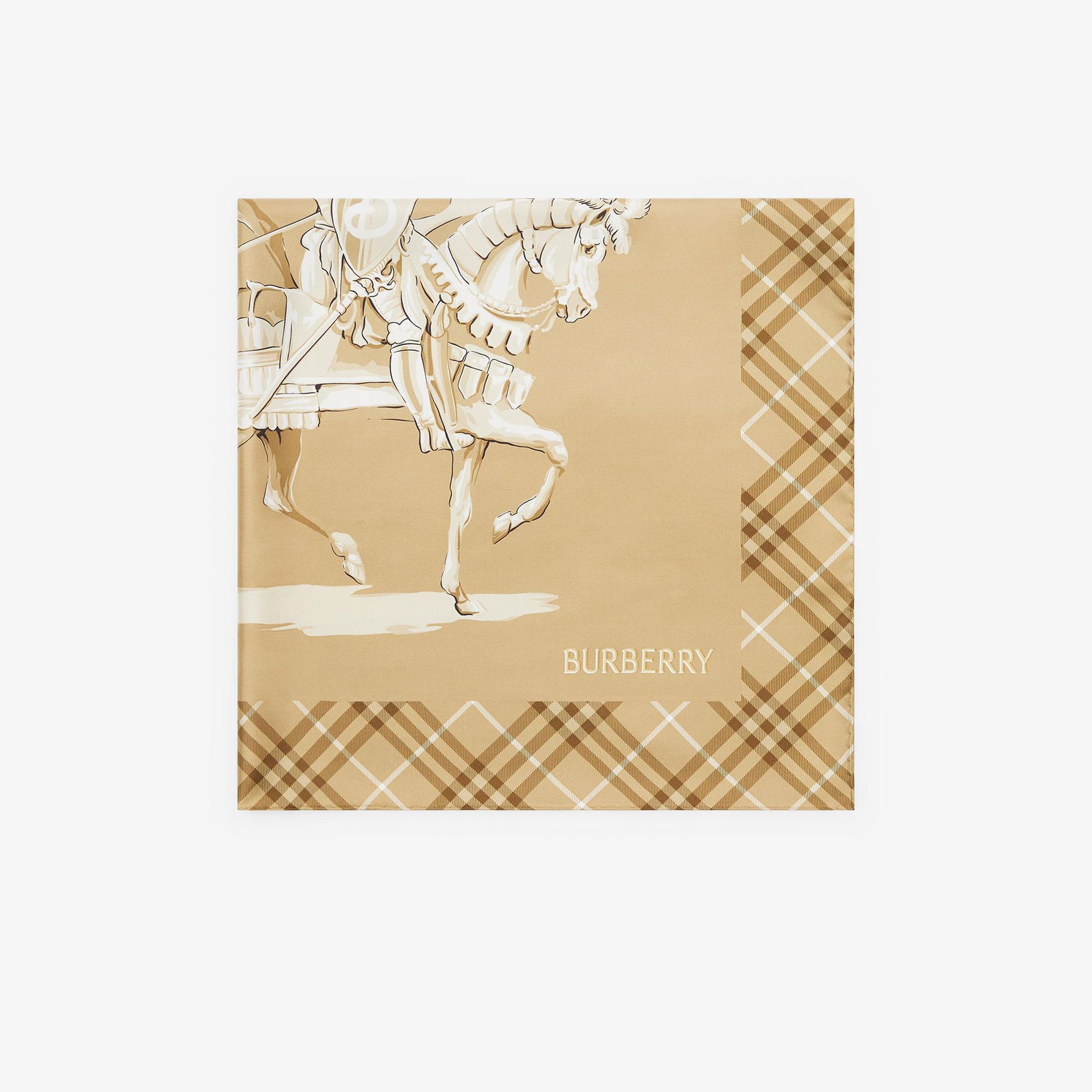 Burberry Archive Knight Silk Kadın Bej Eşarp