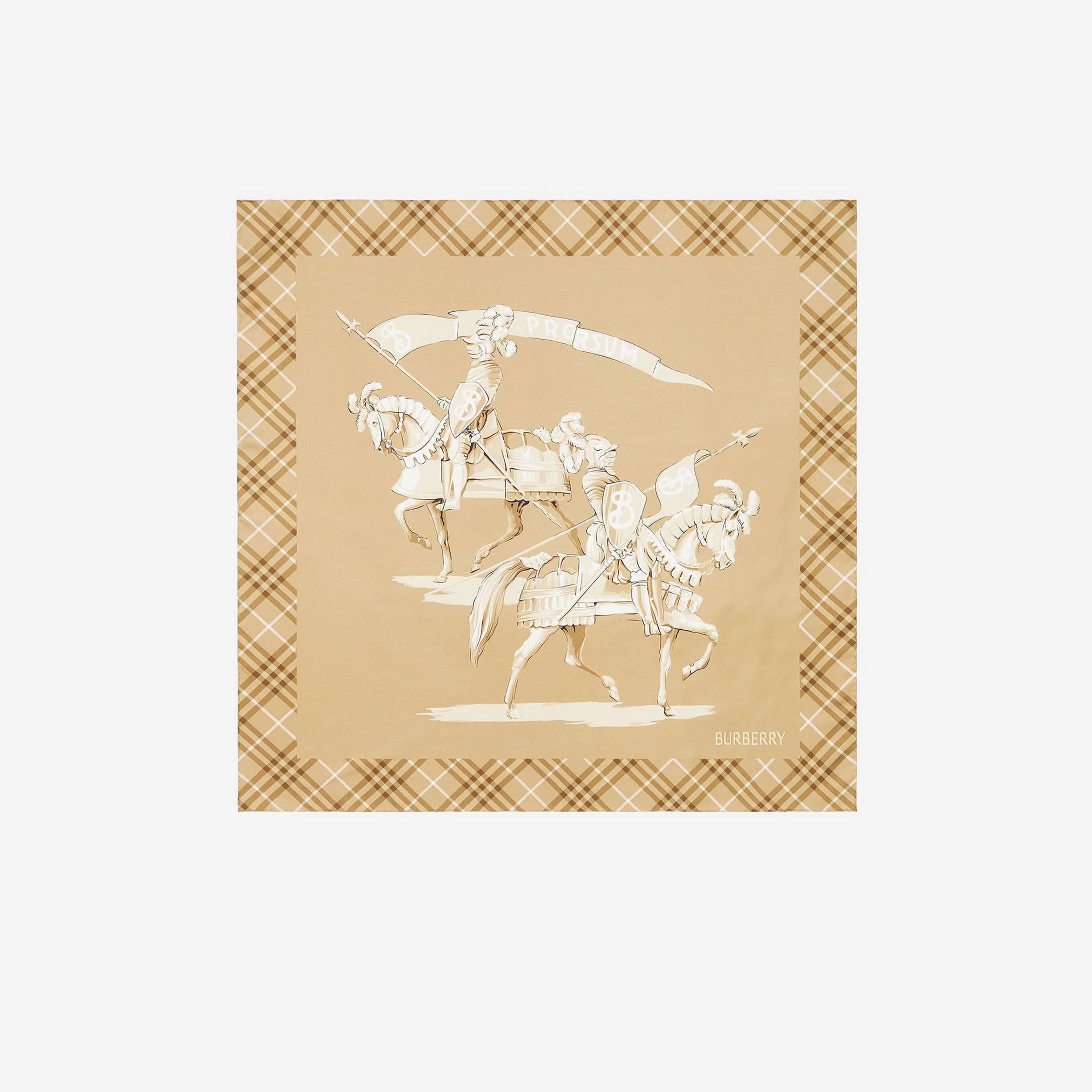 Burberry Archive Knight Silk Kadın Bej Eşarp