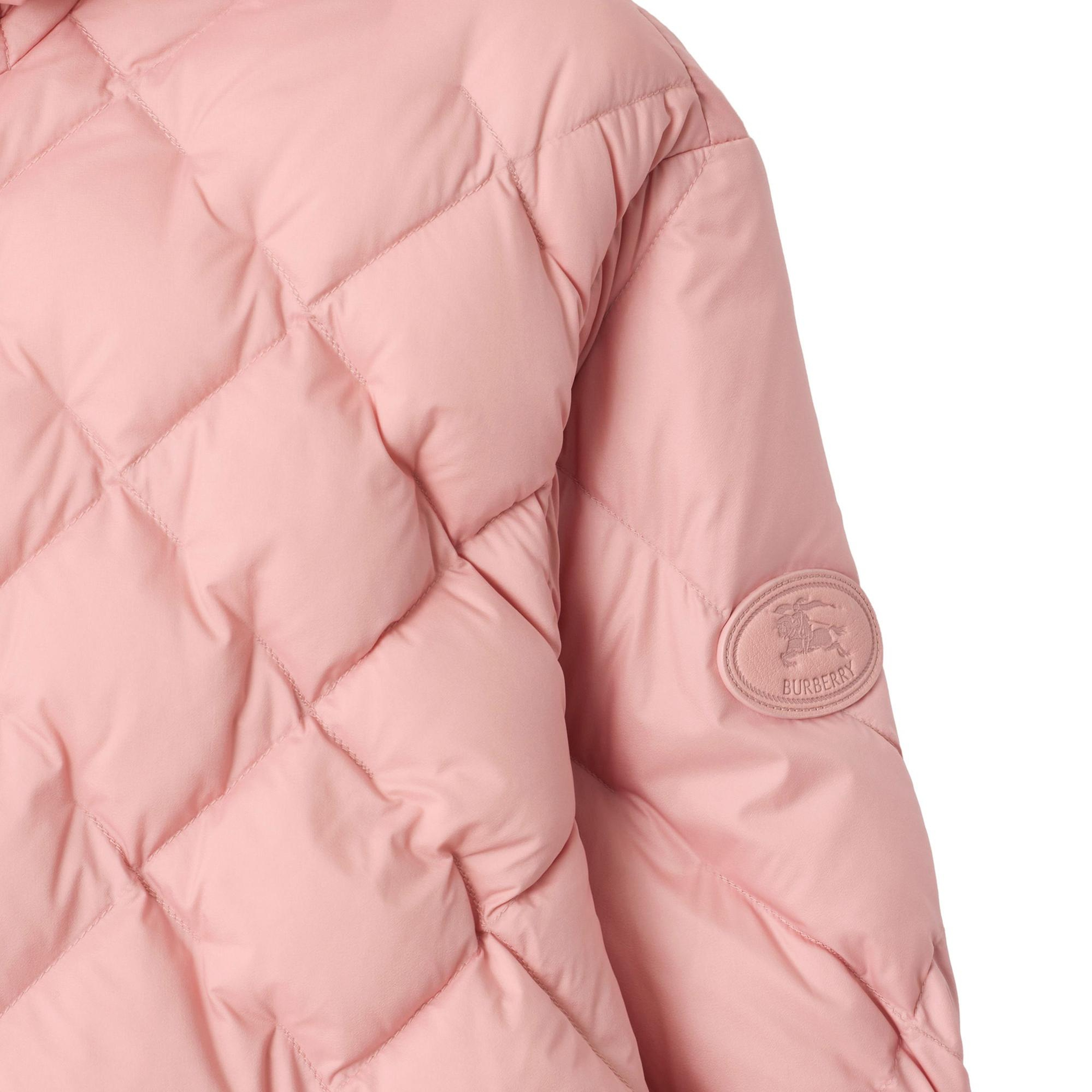 Burberry Check-Stitch Nylon Delley Puffer Kadın Pembe Mont