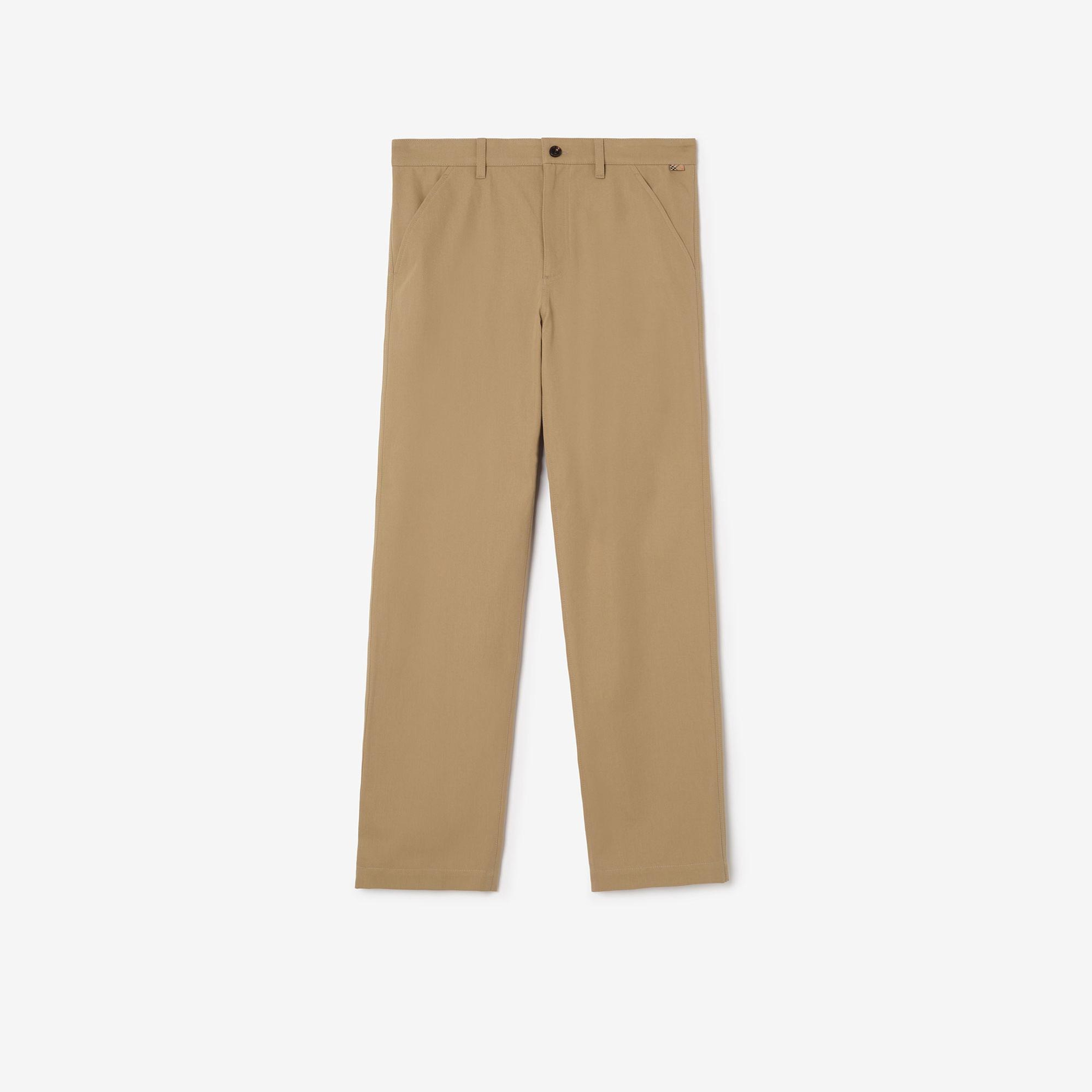 Burberry Cotton Twill Chinos Erkek Bej Pantolon