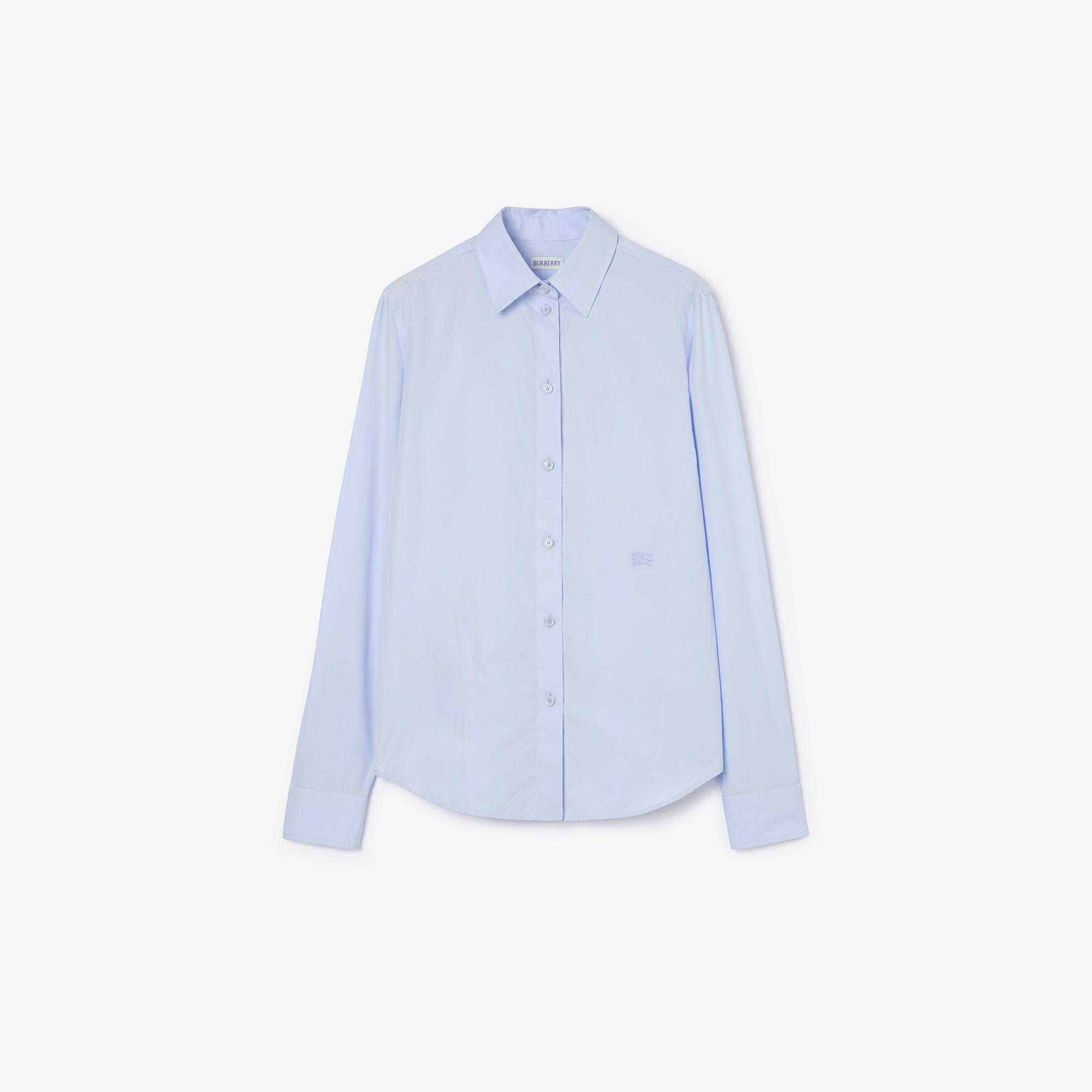 Burberry Regular Fit Cotton Poplin Formal Kadın Mavi Gömlek
