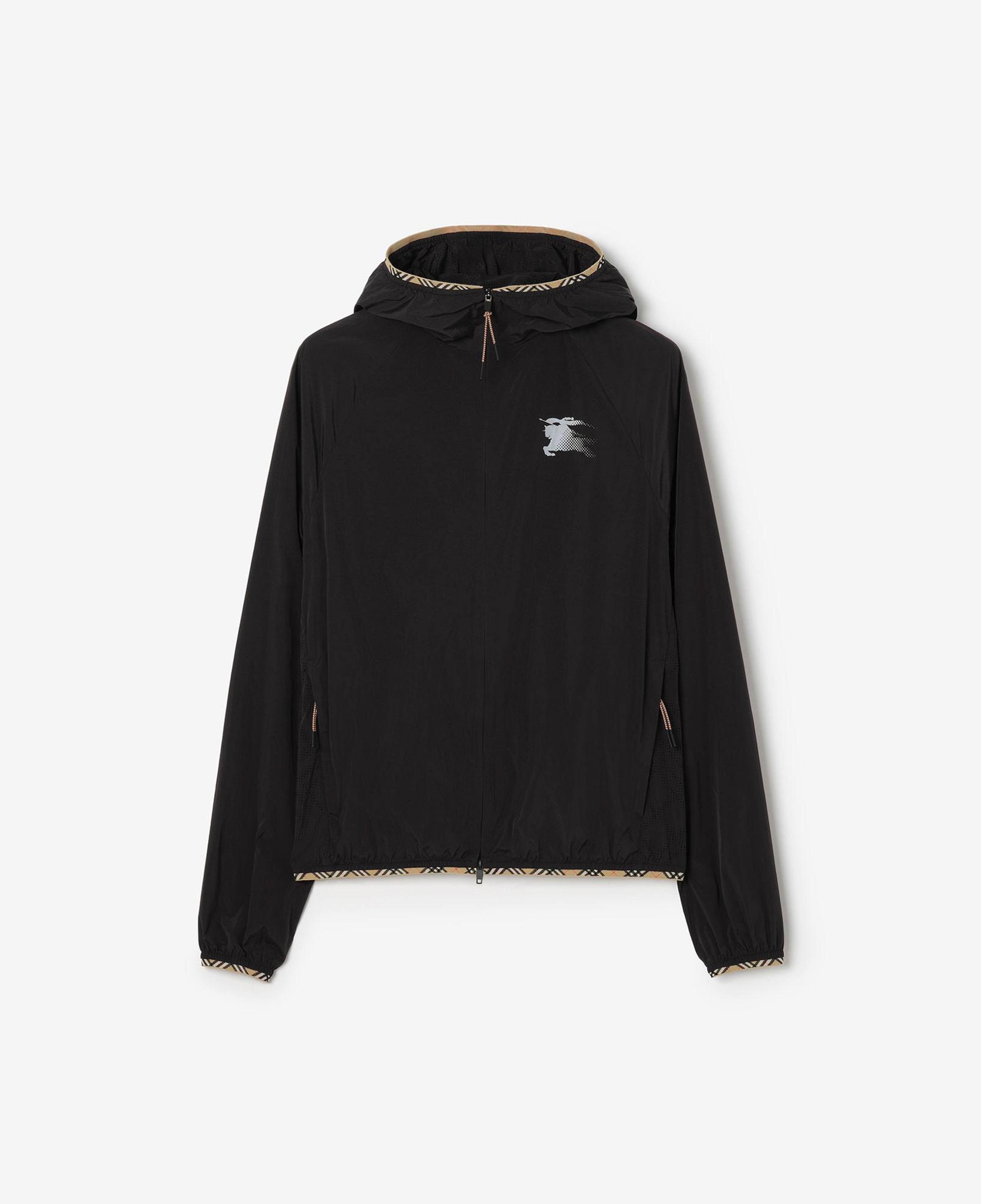Burberry Nylon Hooded Erkek Siyah Mont