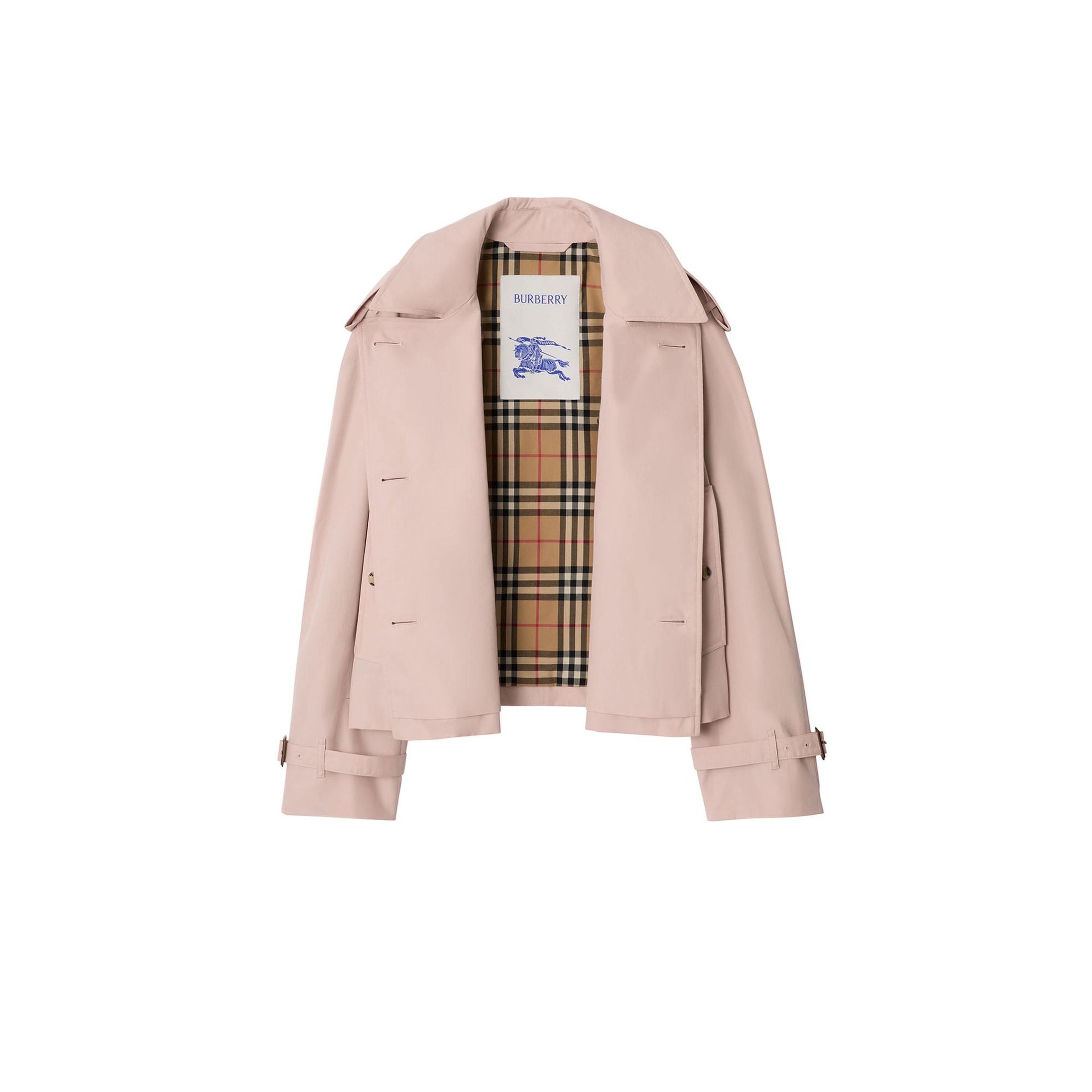 Burberry Cropped Tropical Gabardine Mayfair Kadın Pembe Pardesü