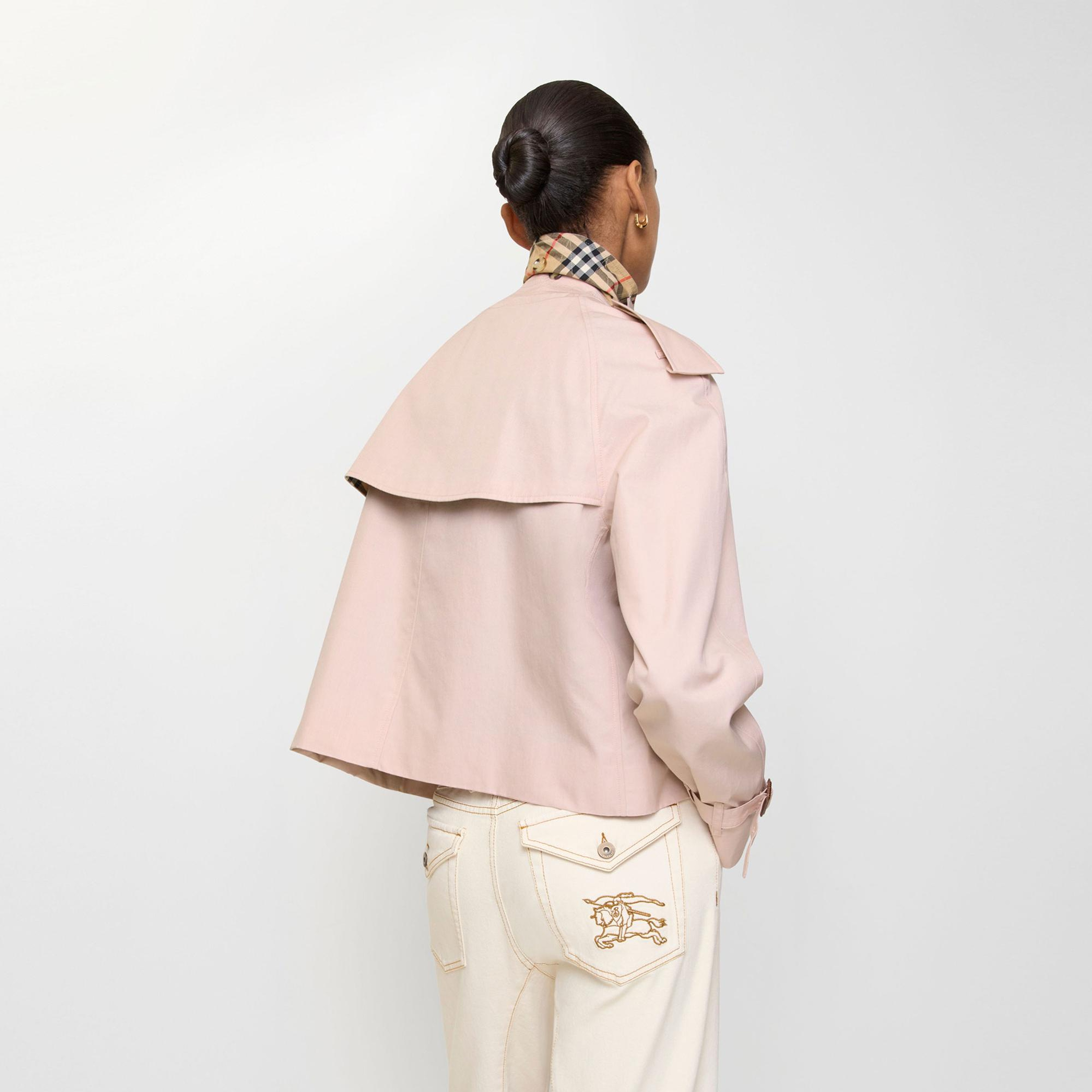 Burberry Cropped Tropical Gabardine Mayfair Kadın Pembe Pardesü