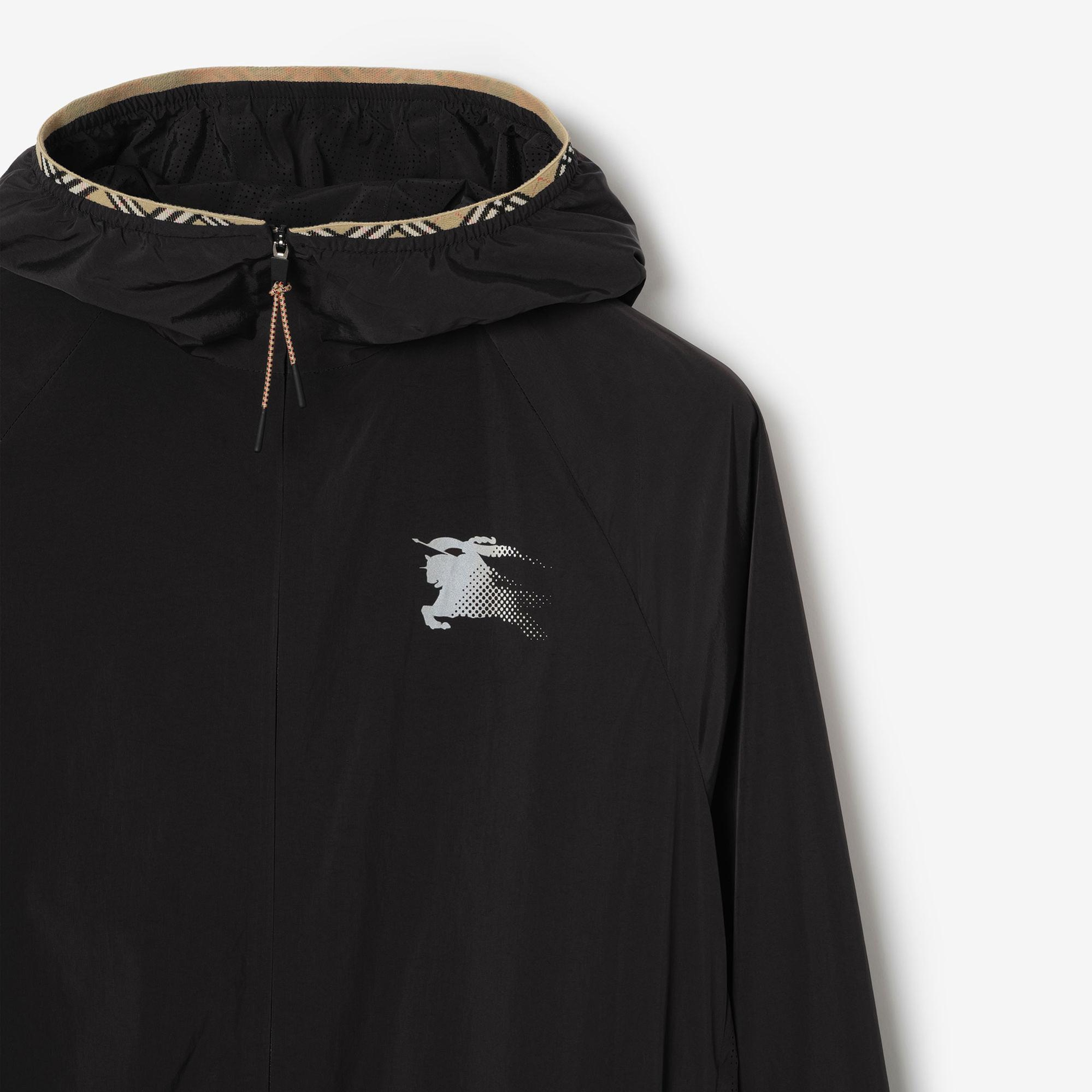 Burberry Nylon Hooded Erkek Siyah Mont