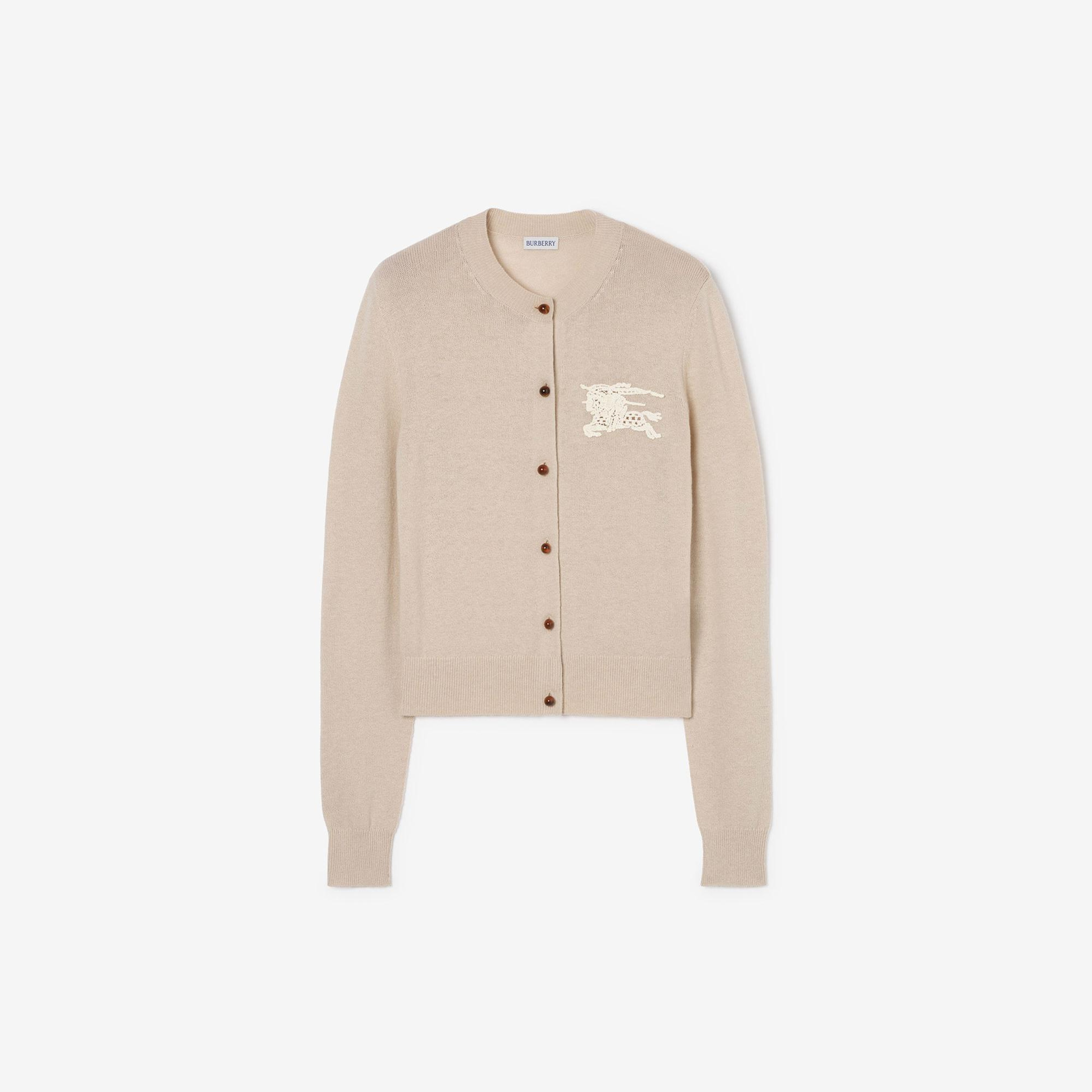 Burberry Ekd Cotton Wool Cardigan Kadın Bej Hırka
