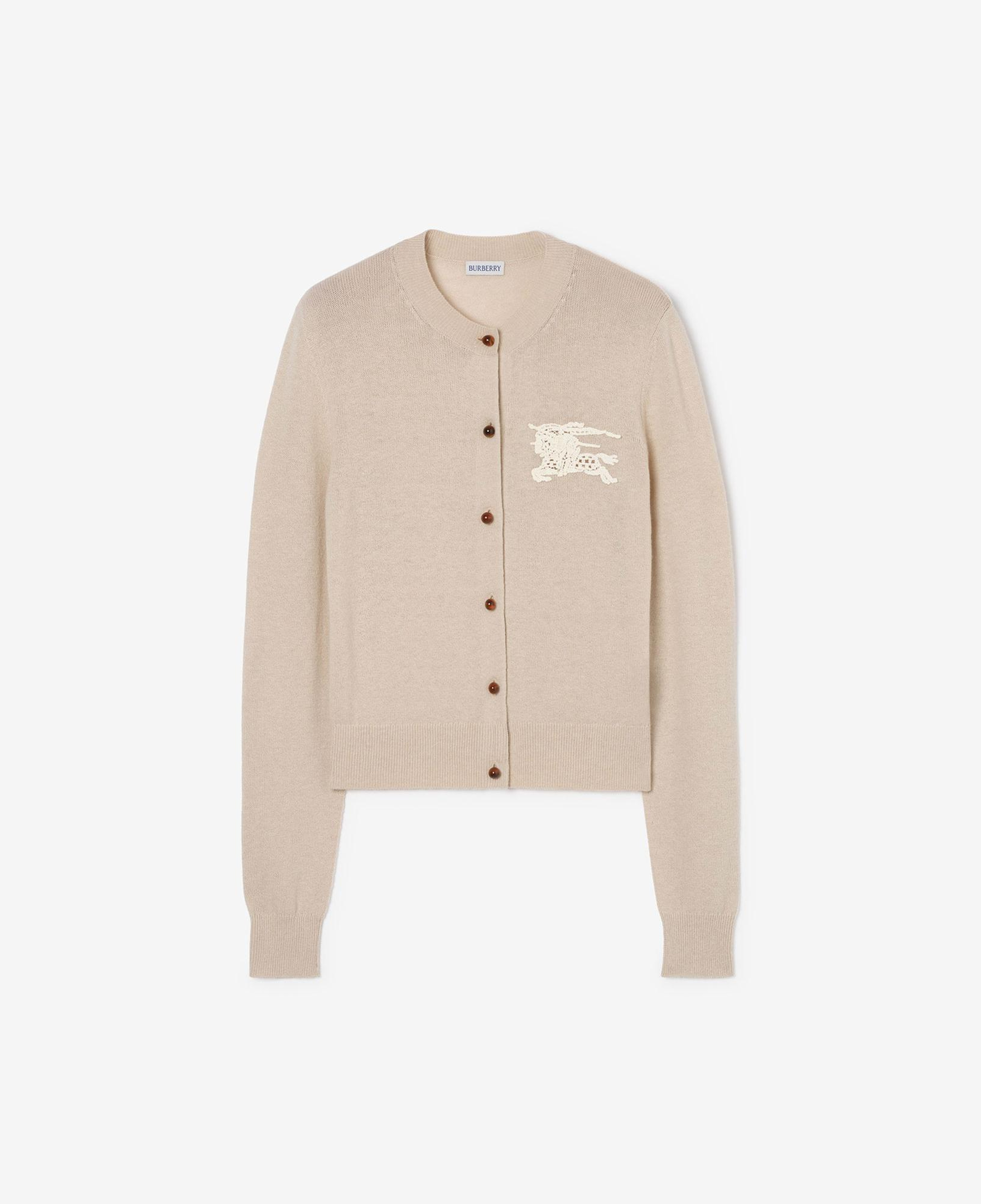 Burberry Ekd Cotton Wool Cardigan Kadın Bej Hırka