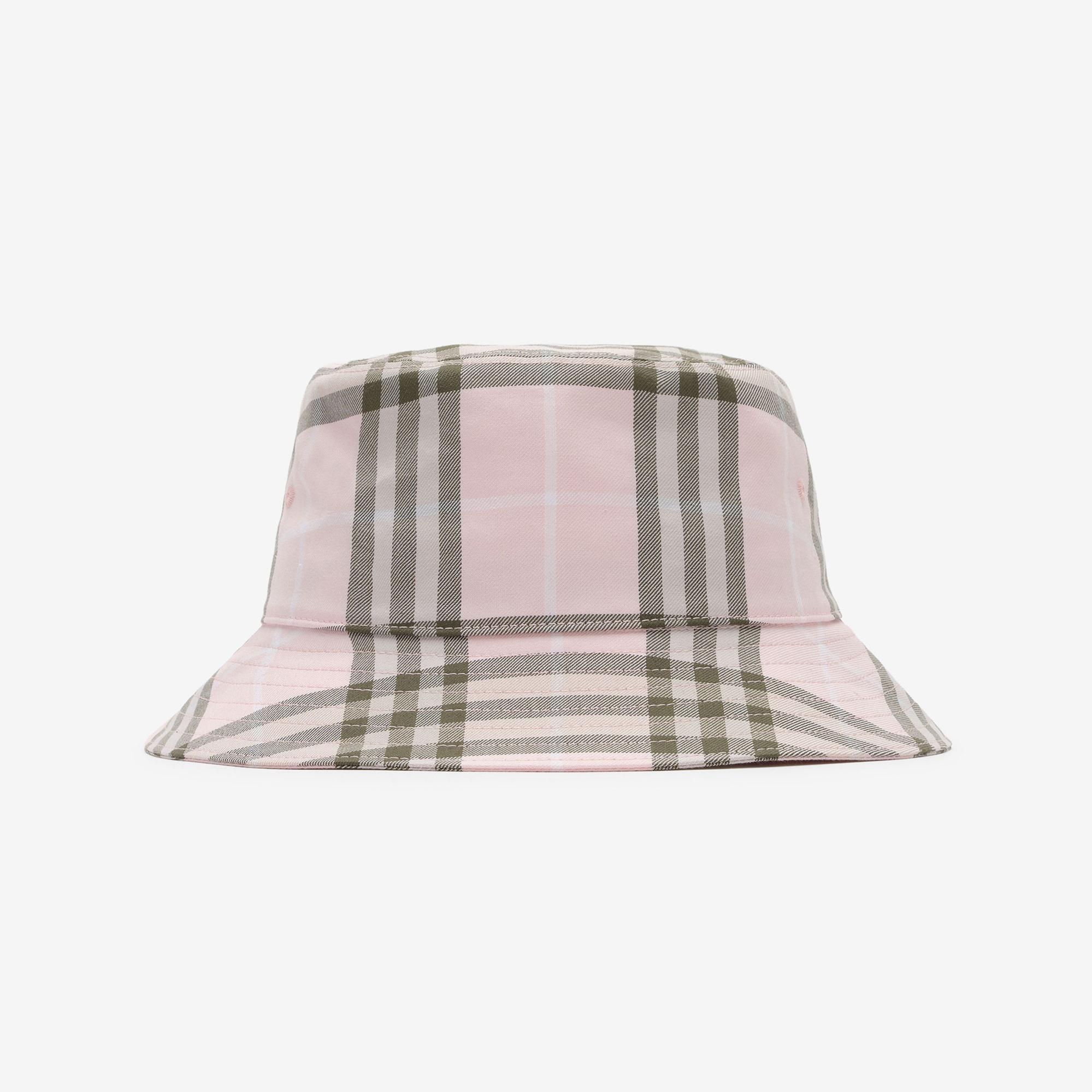 Burberry Check Cotton Bucket Erkek Pembe Şapka