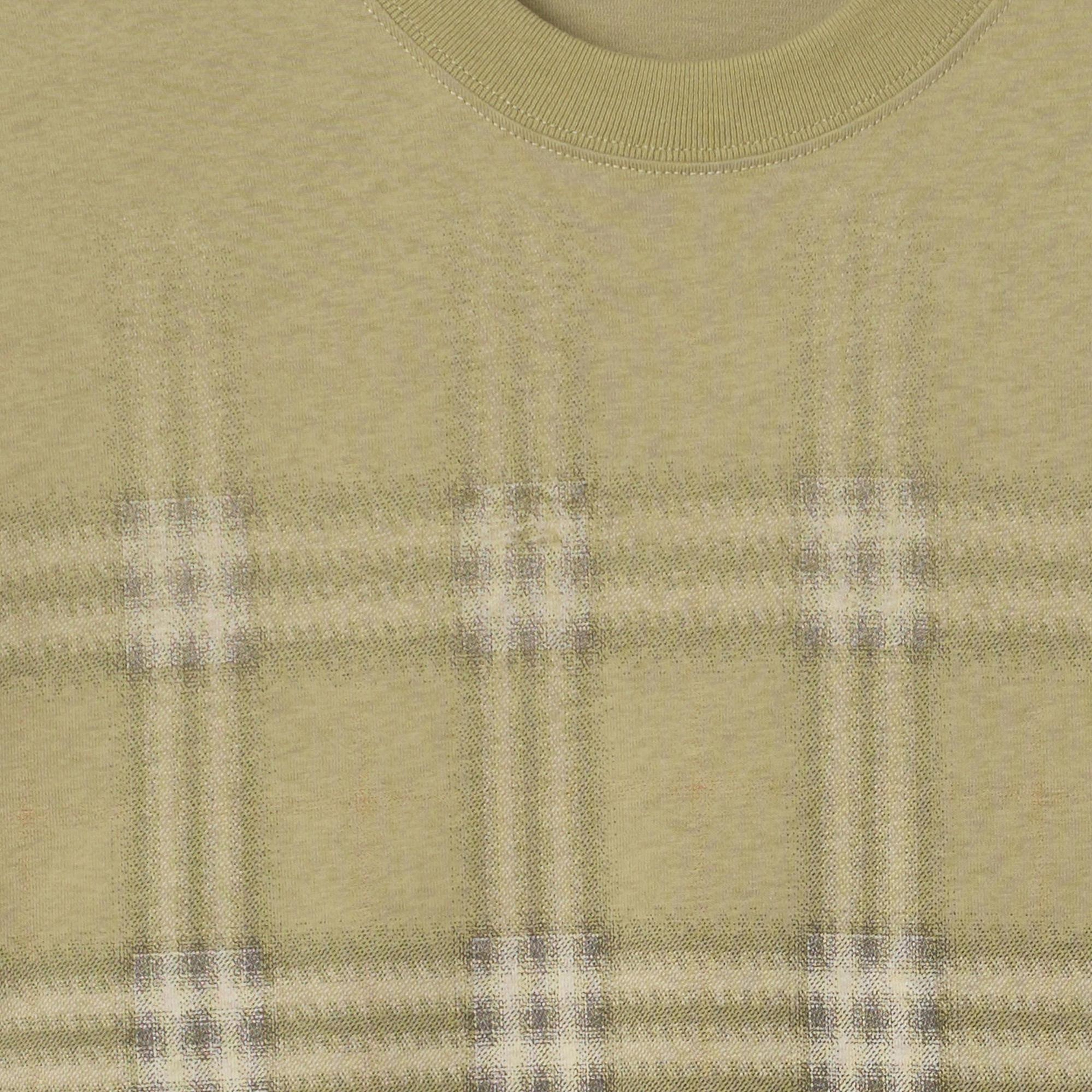 Burberry Gradient Check Cotton Erkek Haki T-Shirt