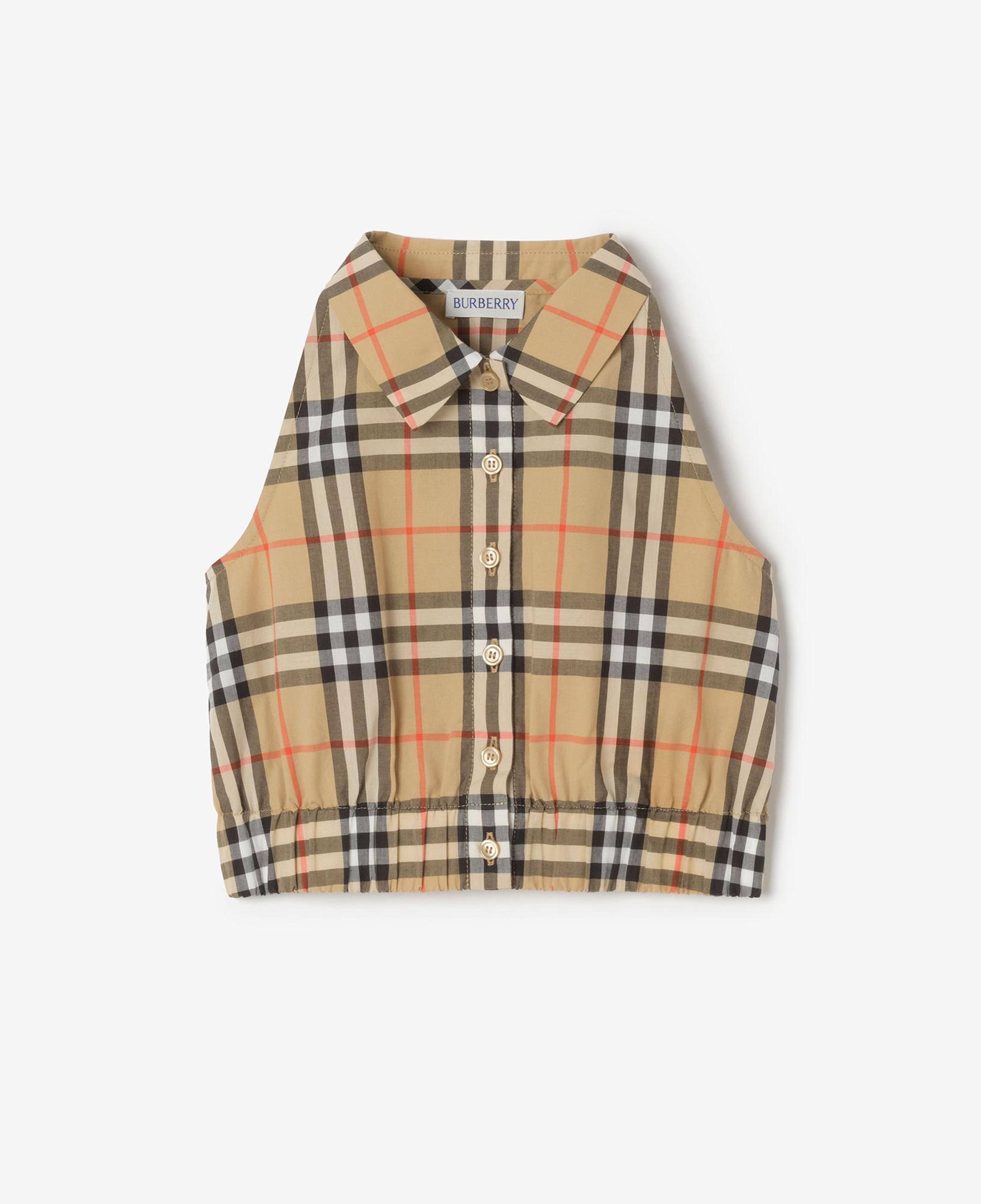Burberry Check Cotton Çocuk Bej Gömlek