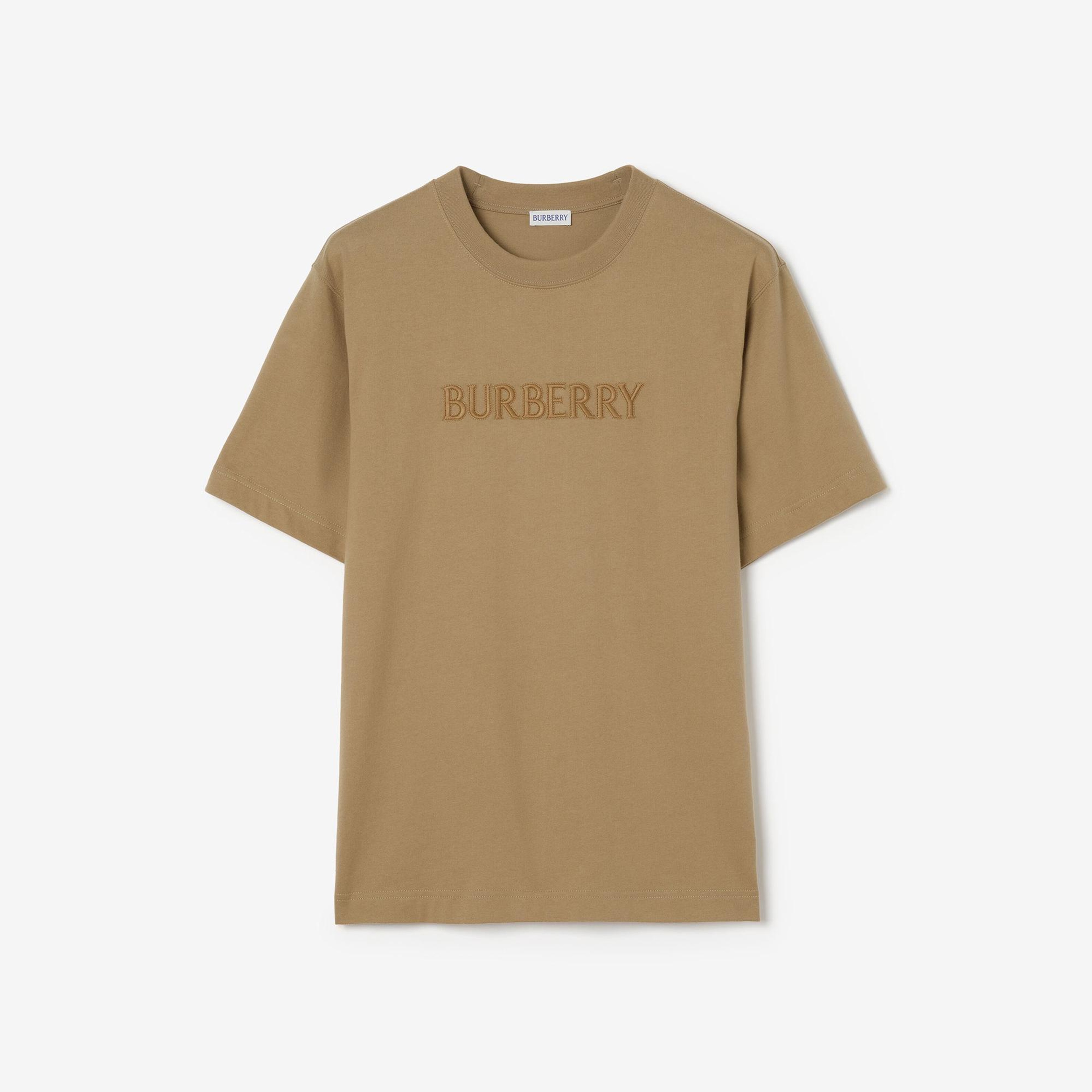 Burberry Logo Cotton Erkek Bej T-Shirt