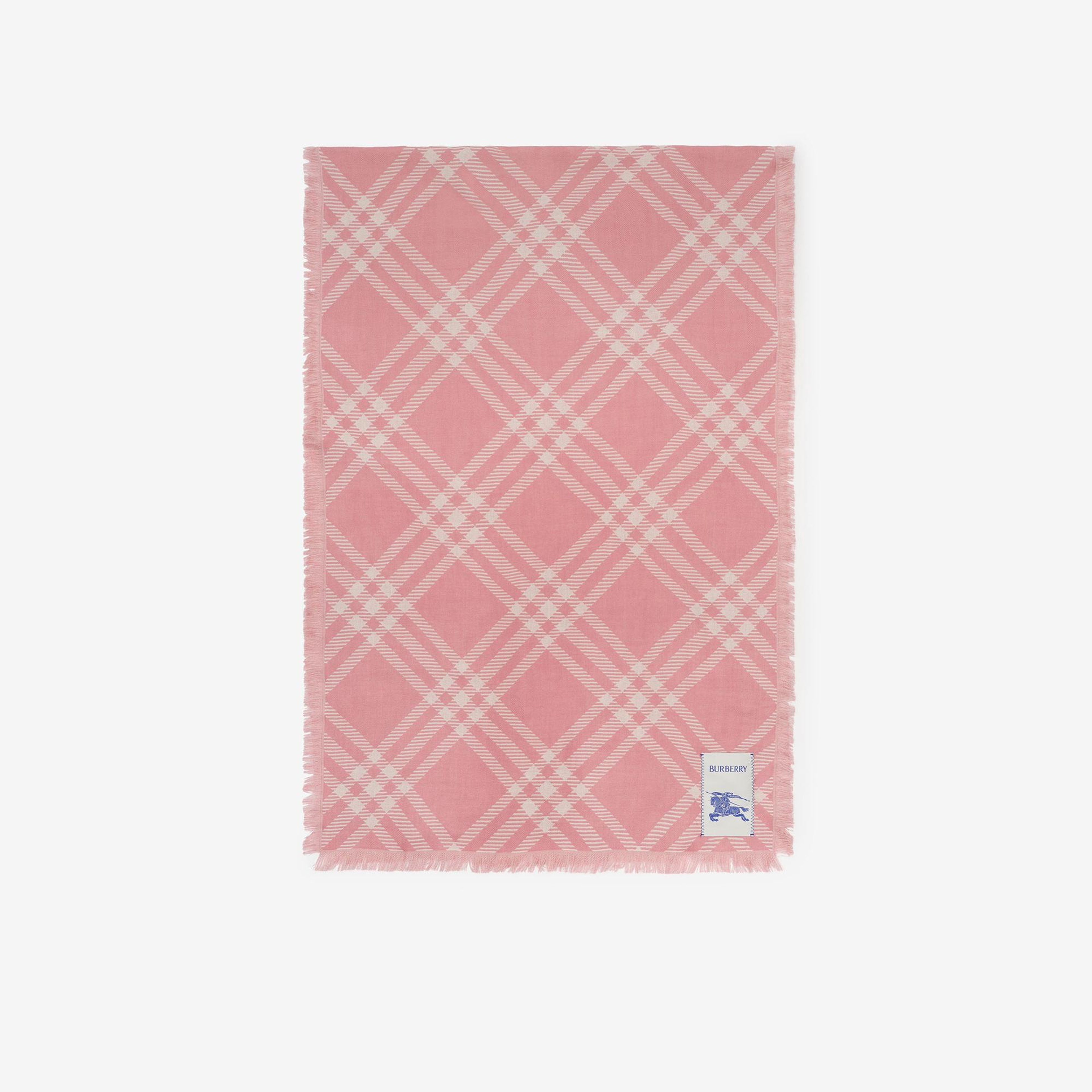 Burberry Wide Check Wool Silk Kadın Pembe Atkı