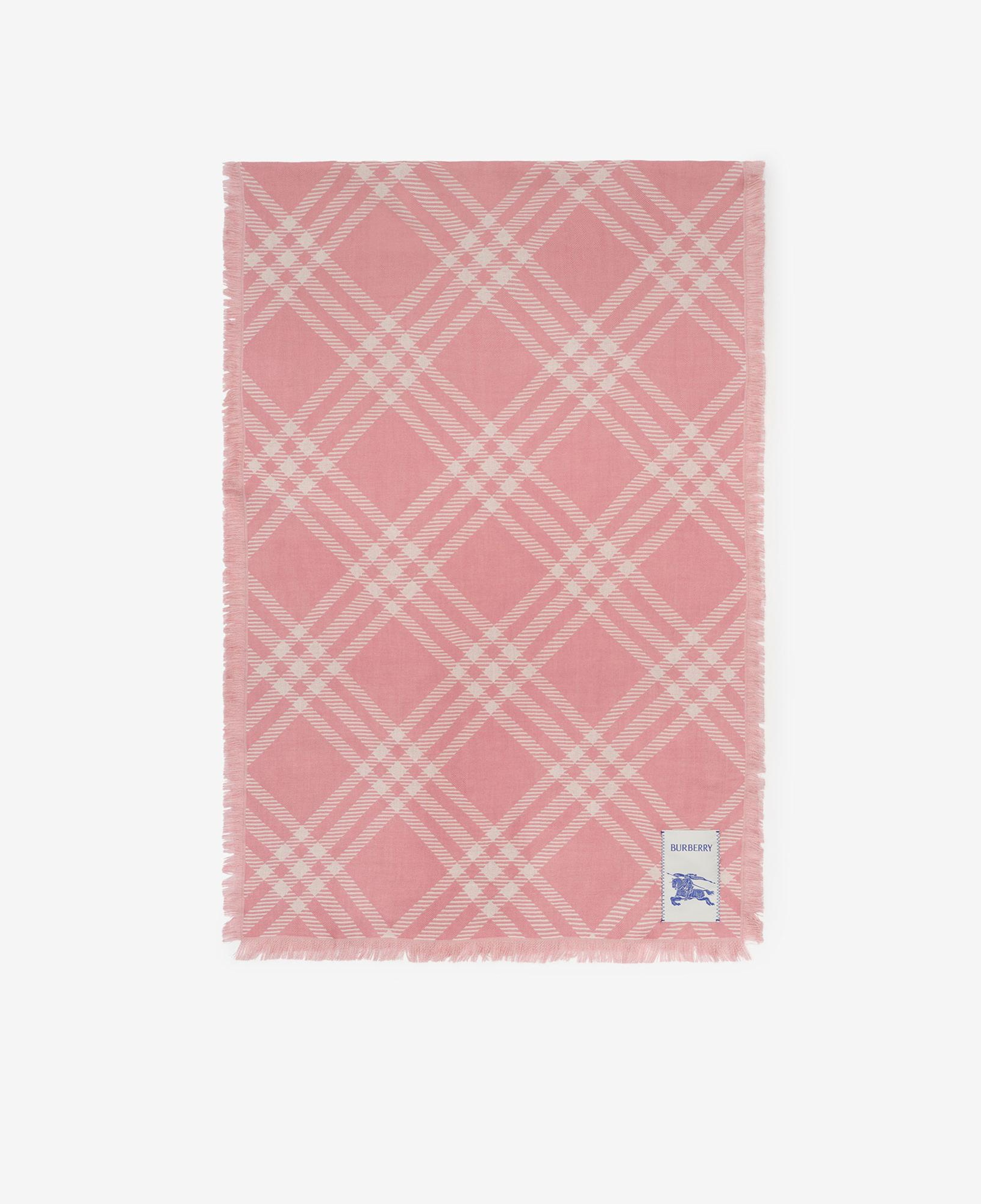 Burberry Wide Check Wool Silk Kadın Pembe Atkı
