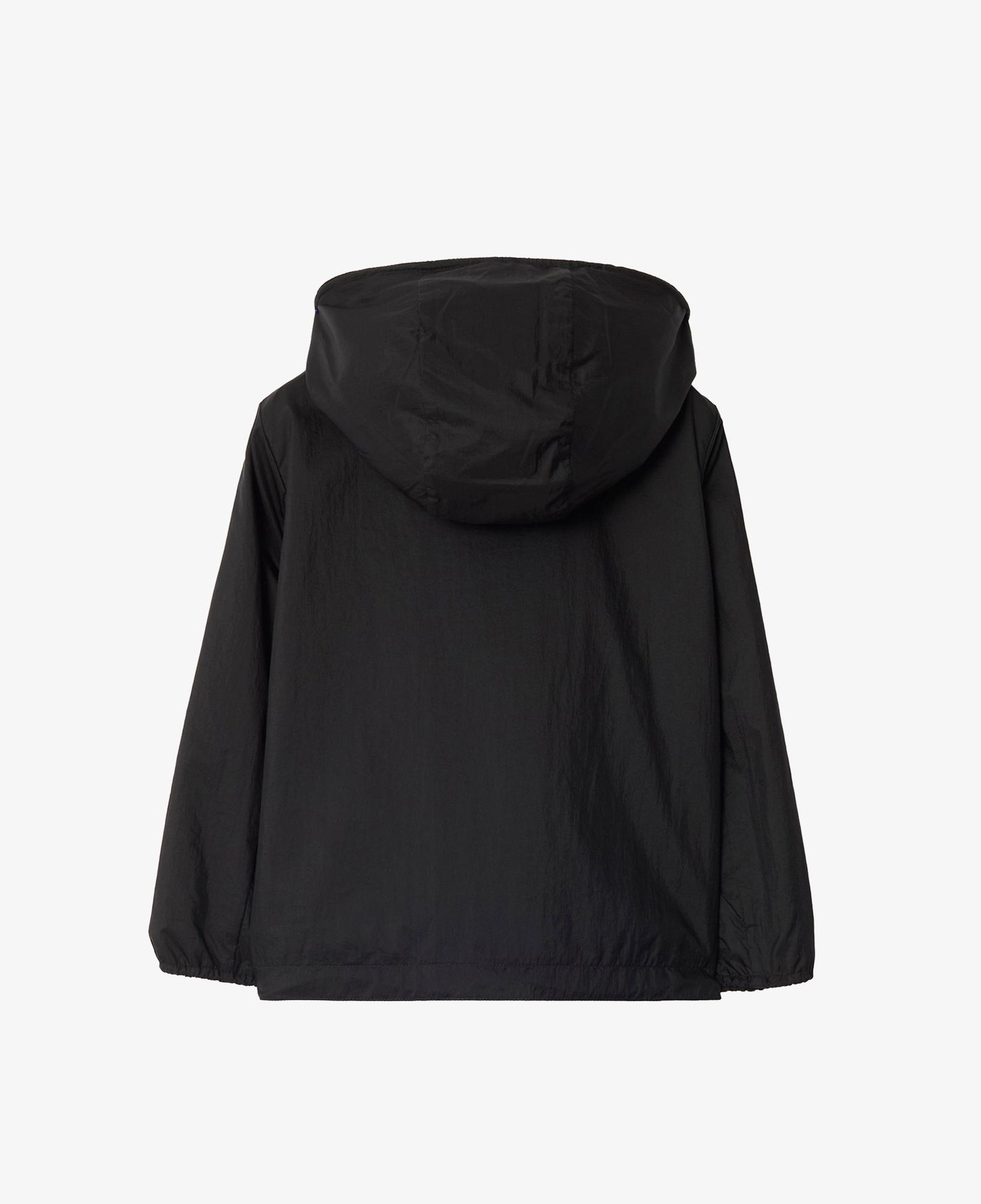 Burberry Checker-Tape Nylon Hooded Çocuk Siyah Mont