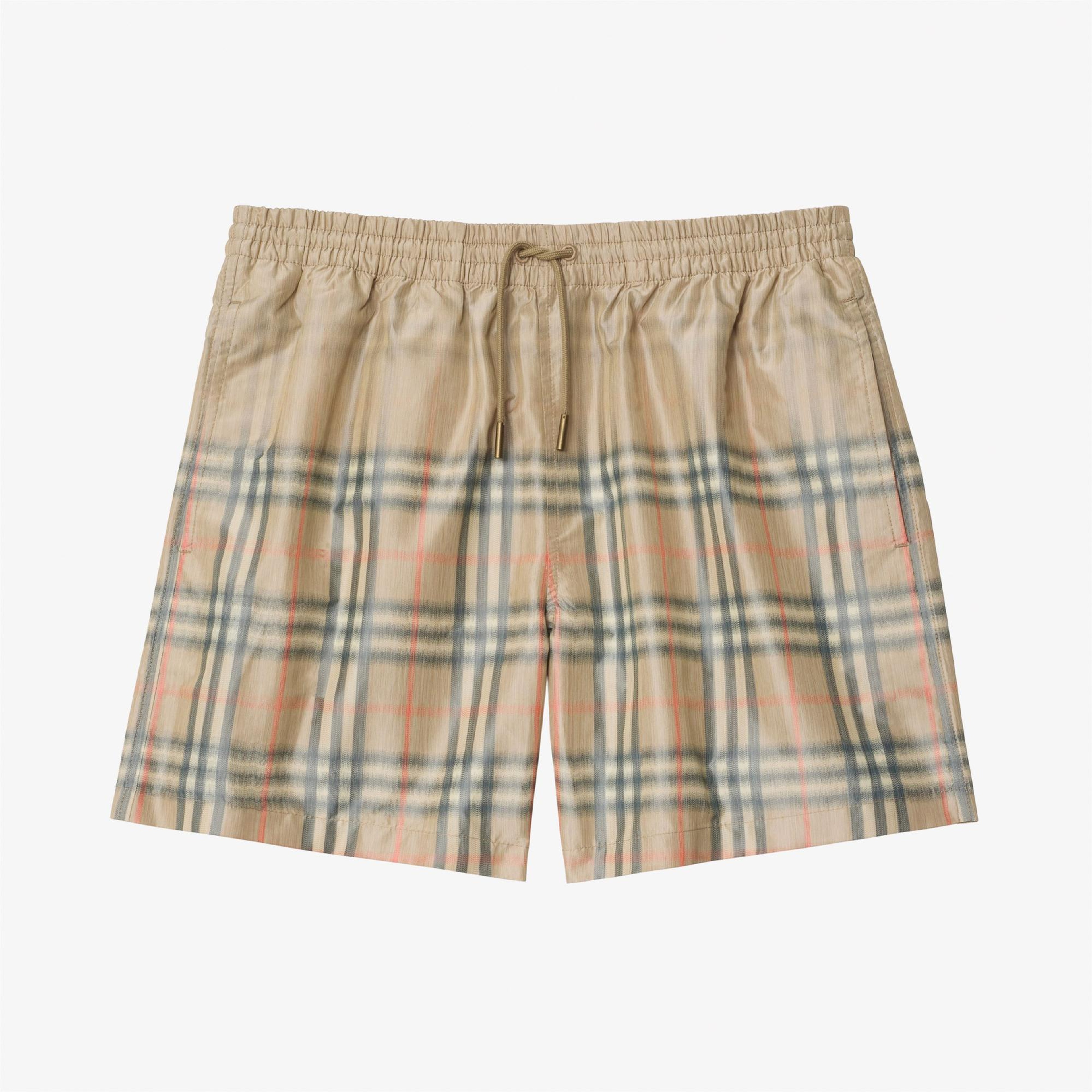 Burberry Gradient Check Erkek Bej Deniz Şortu