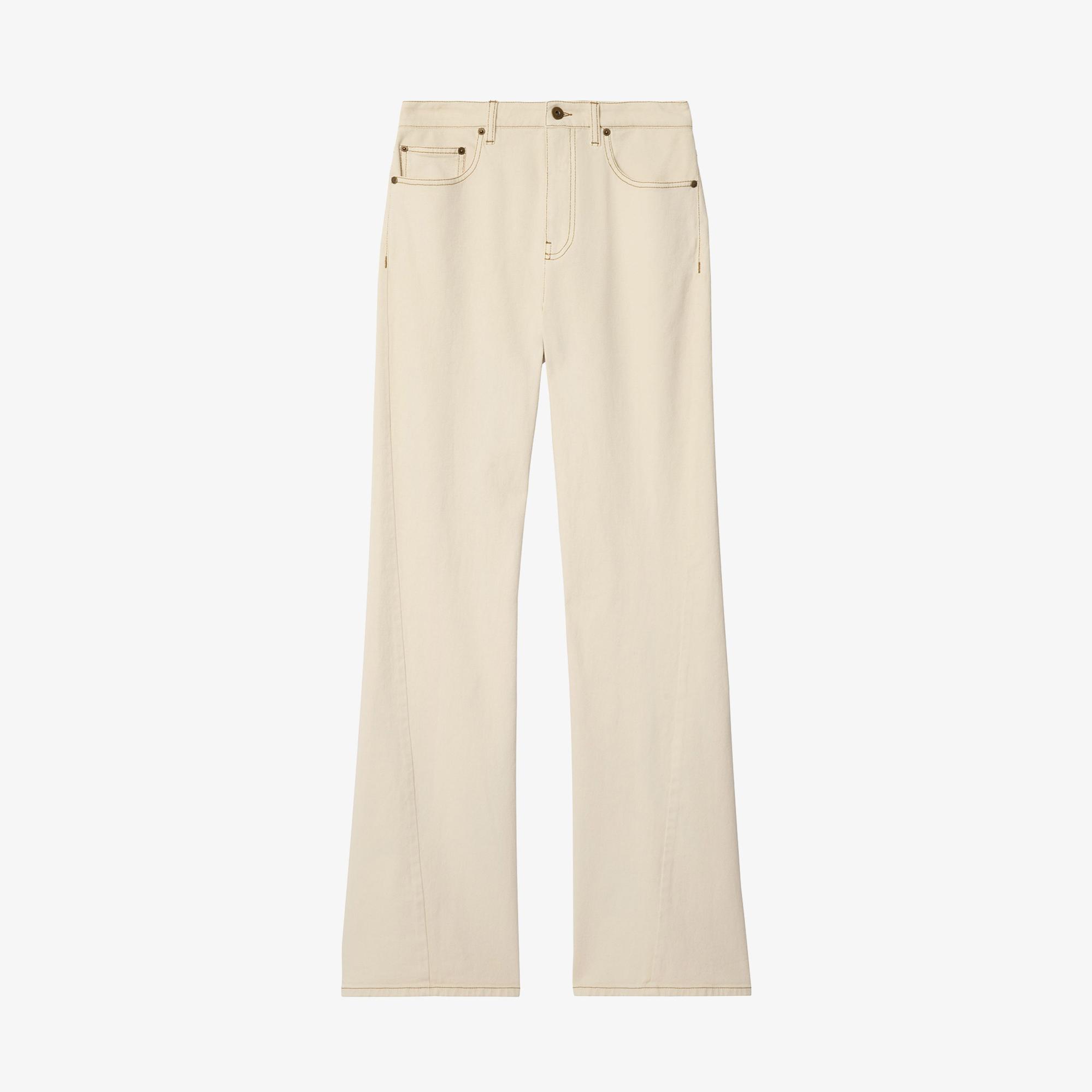 Burberry High Rise Bootcut Kadın Beyaz Jean