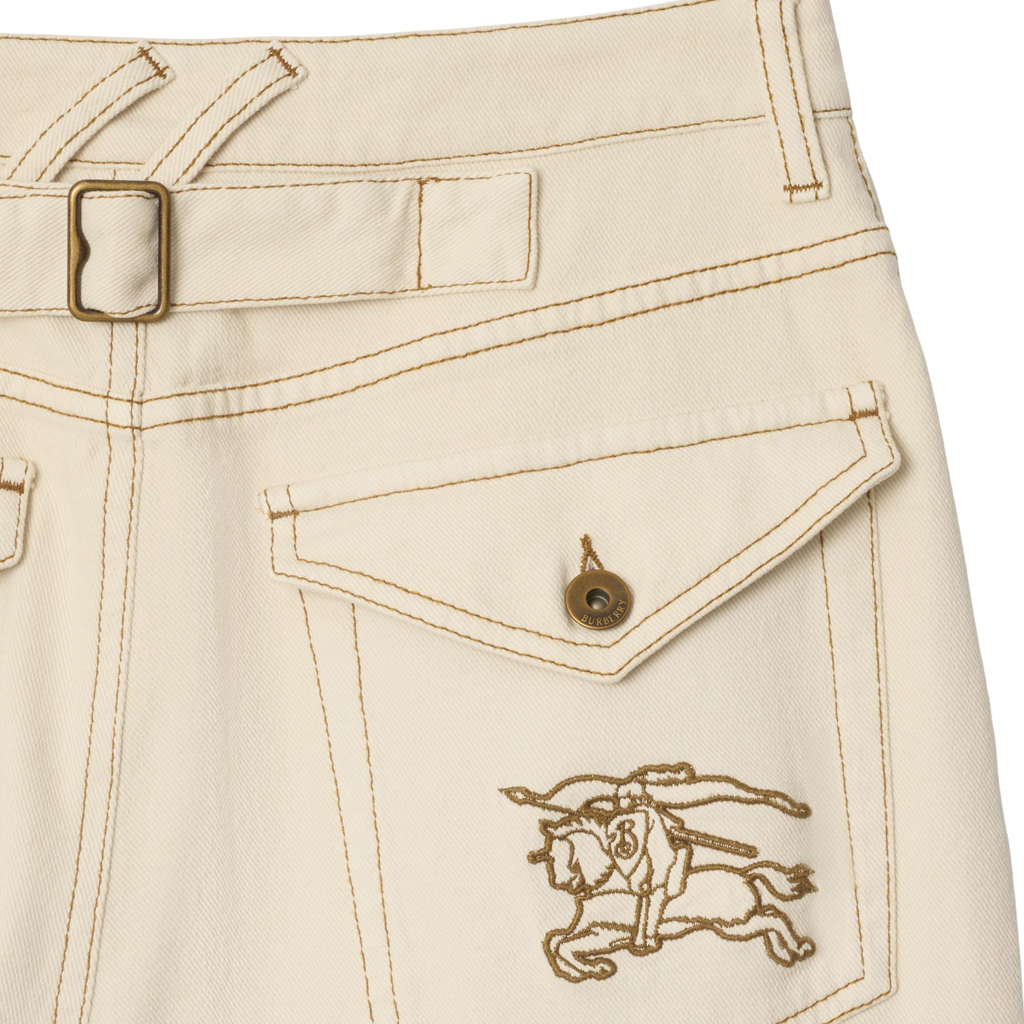 Burberry High Rise Bootcut Kadın Beyaz Jean