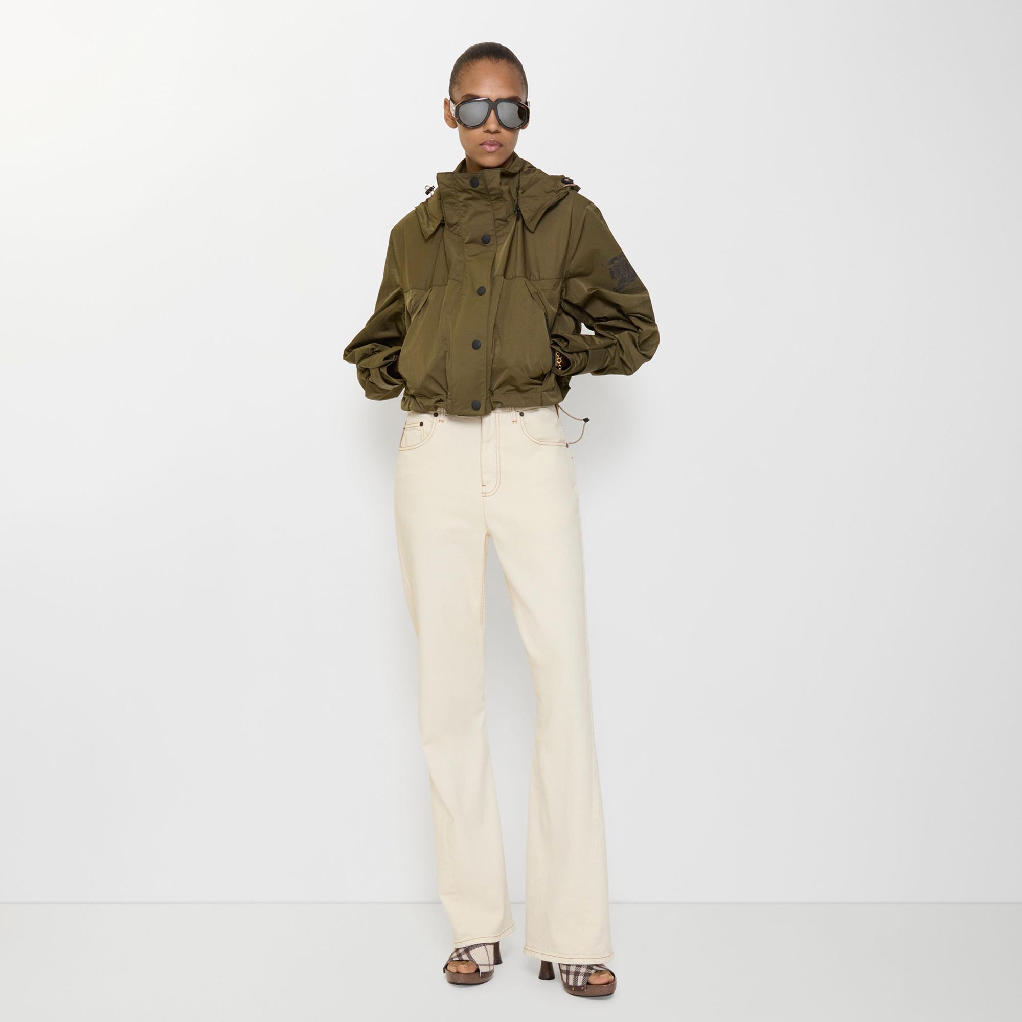 Burberry High Rise Bootcut Kadın Beyaz Jean