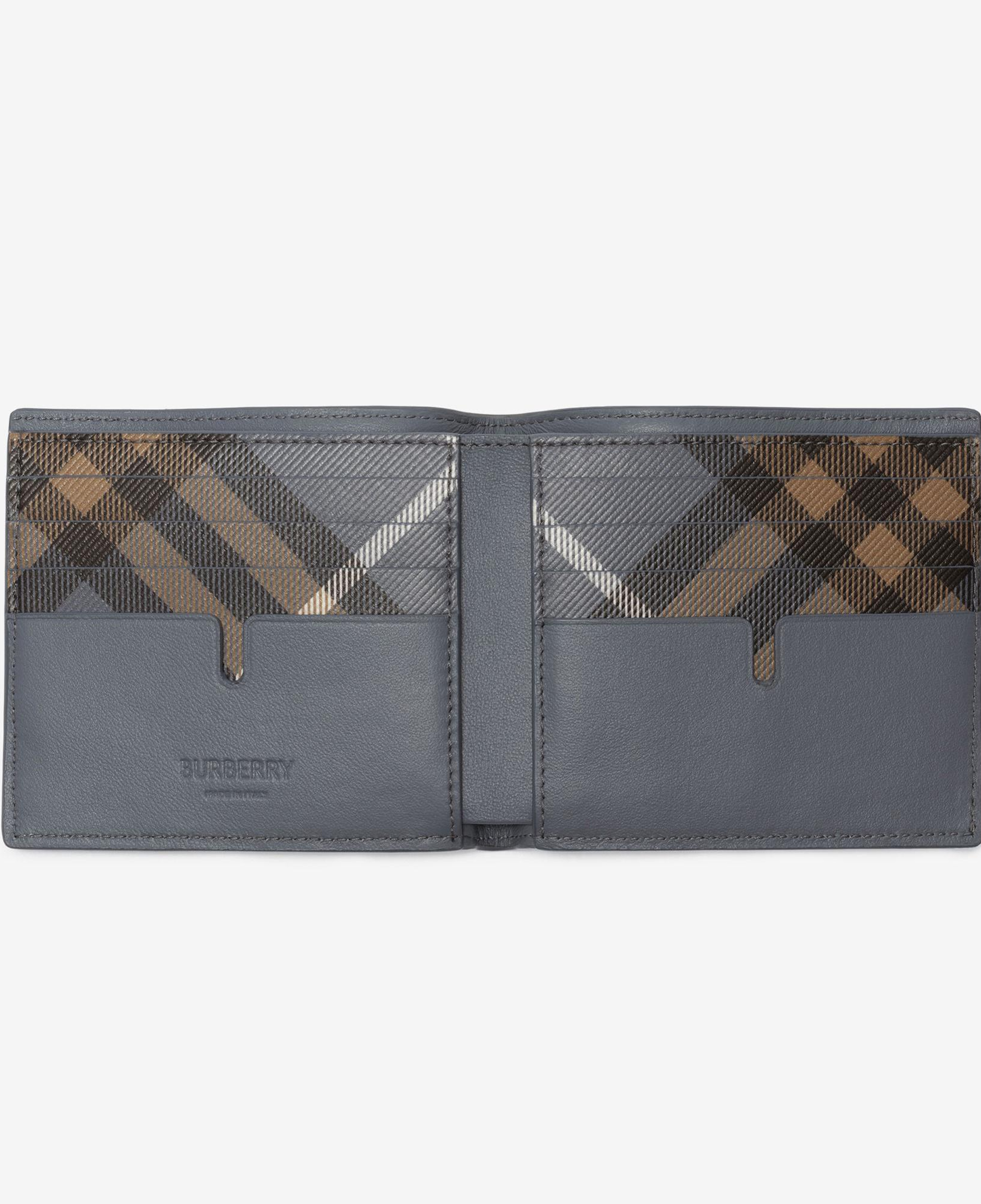 Burberry Pop Check Bifold Erkek Mavi Cüzdan