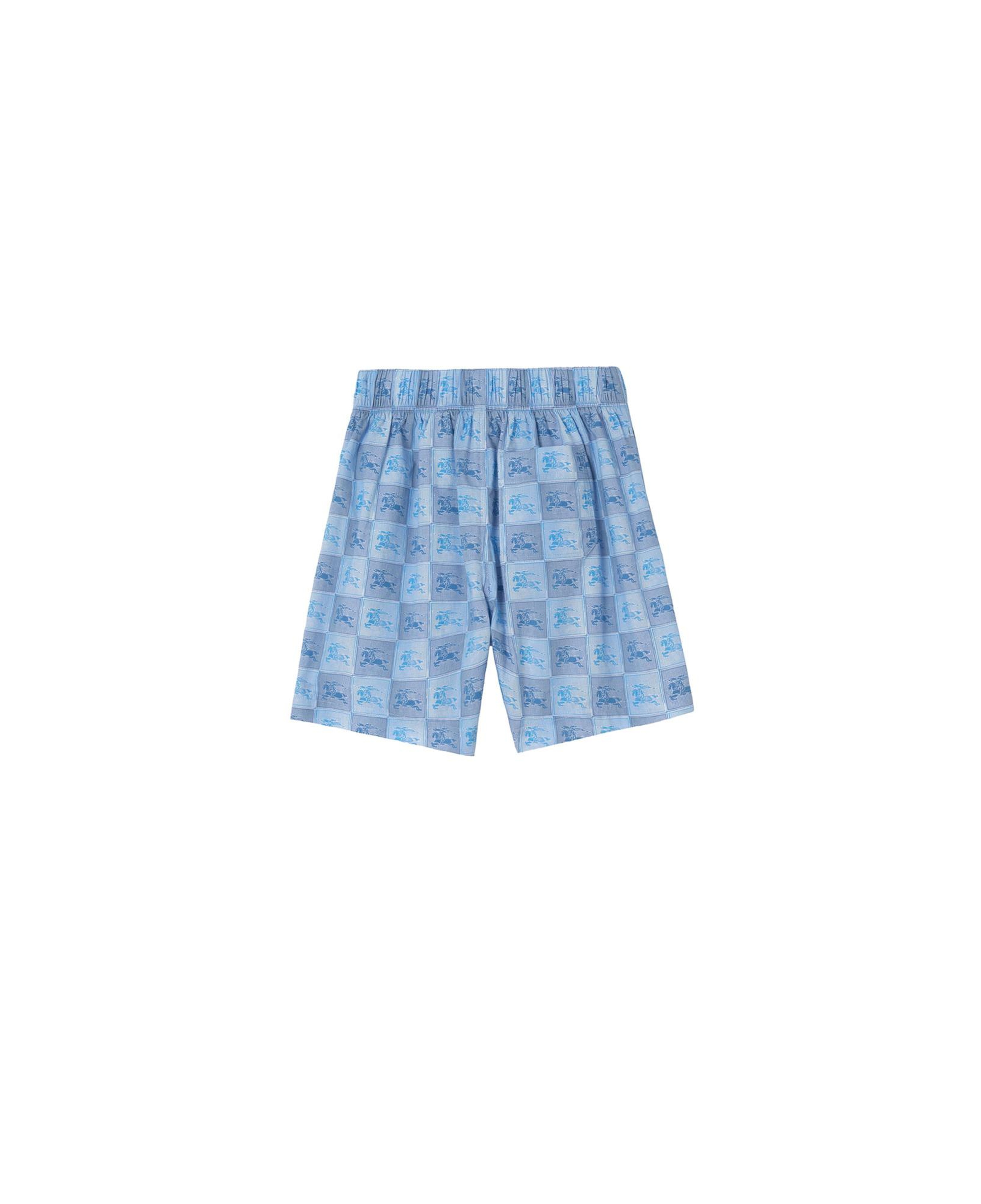 Burberry Ekd Checkerboard Cotton Çocuk Mavi Şort