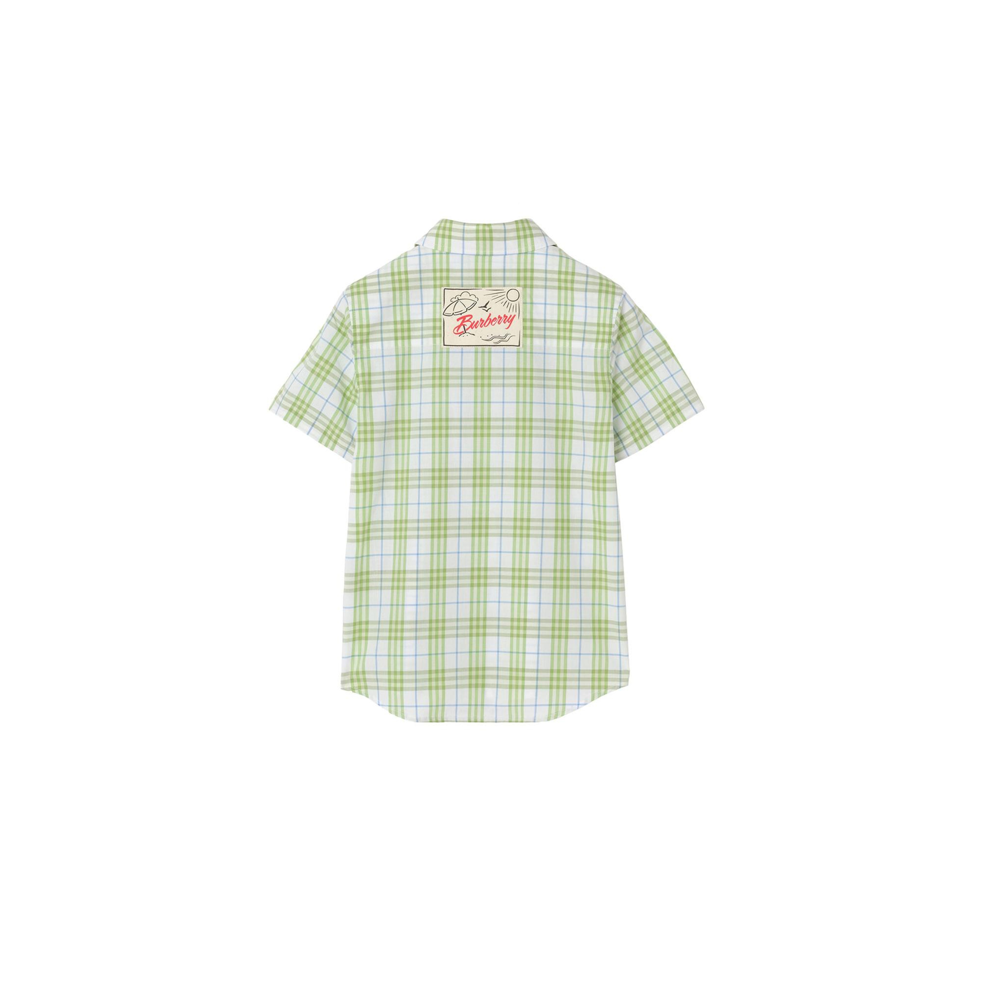 Burberry Check Cotton Çocuk Yeşil Gömlek