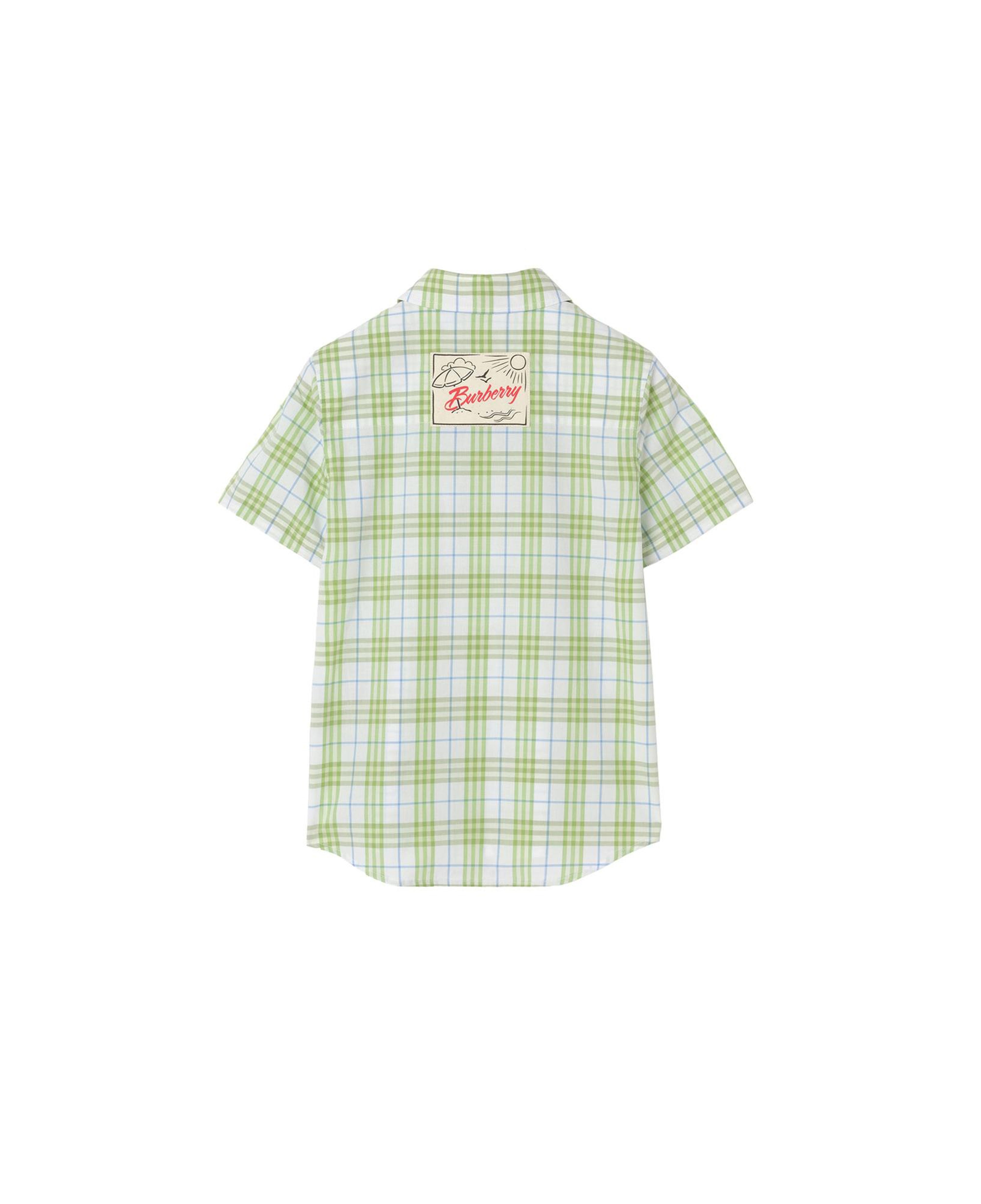 Burberry Check Cotton Çocuk Yeşil Gömlek