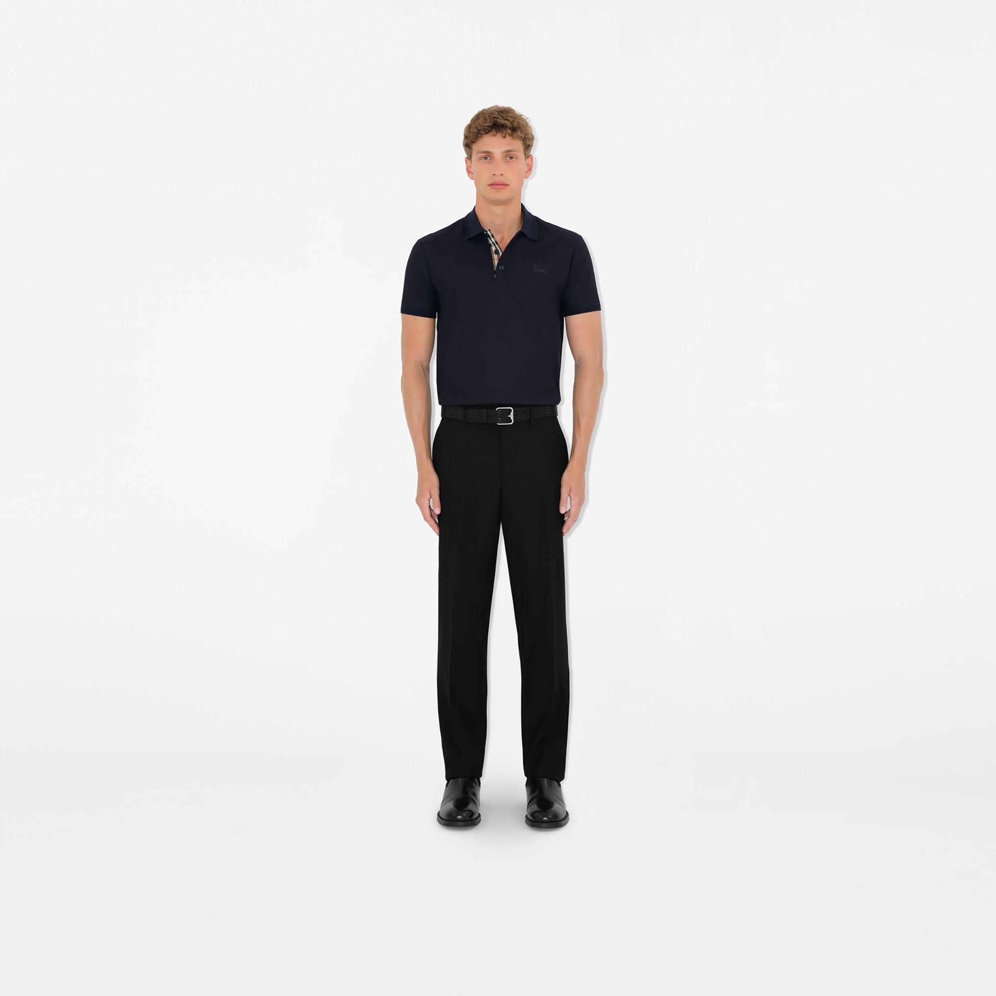 Burberry Cotton Erkek Lacivert Polo