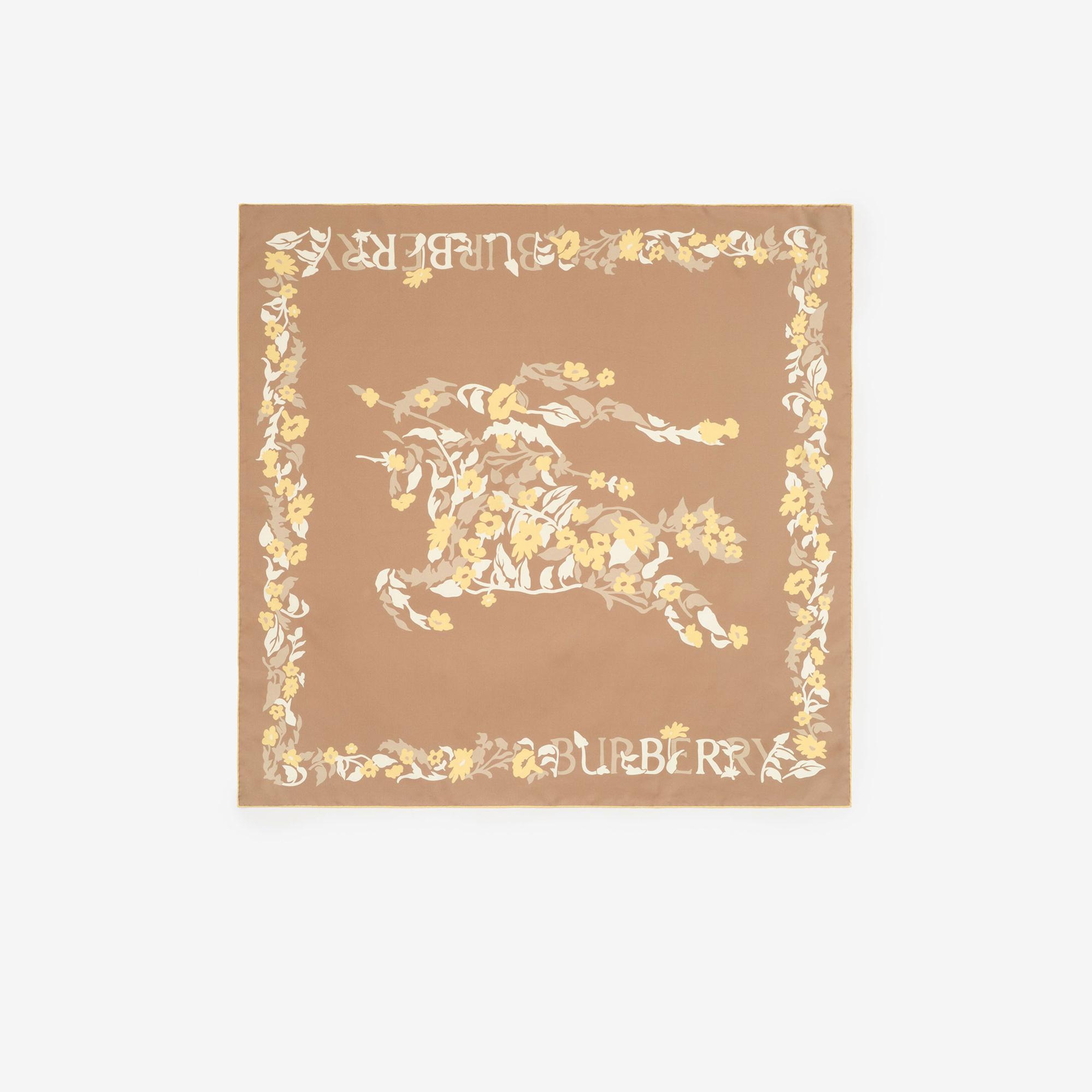 Burberry Floral Ekd Silk Kadın Bej Eşarp