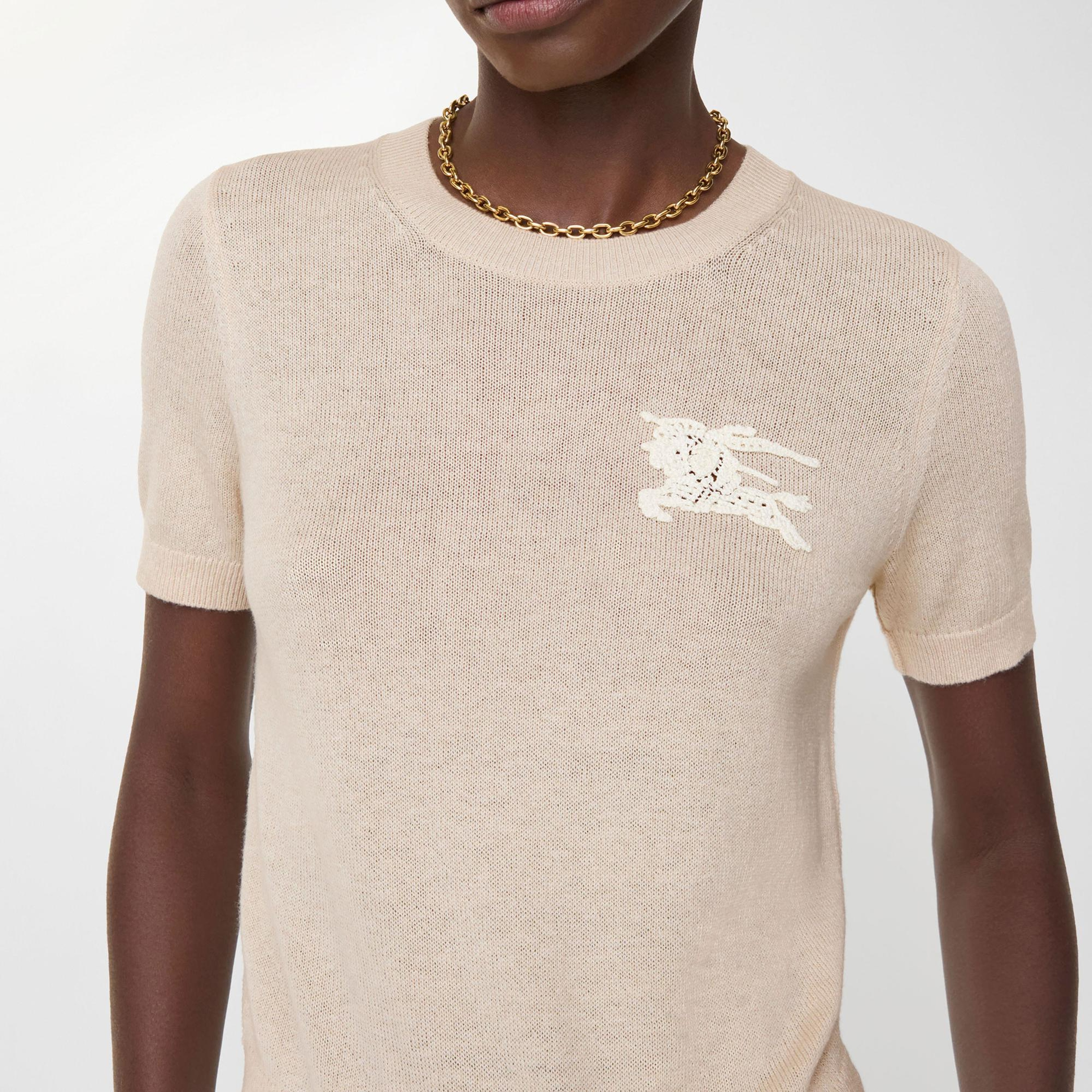 Burberry Ekd Wool Cotton Kadın Bej Trıko