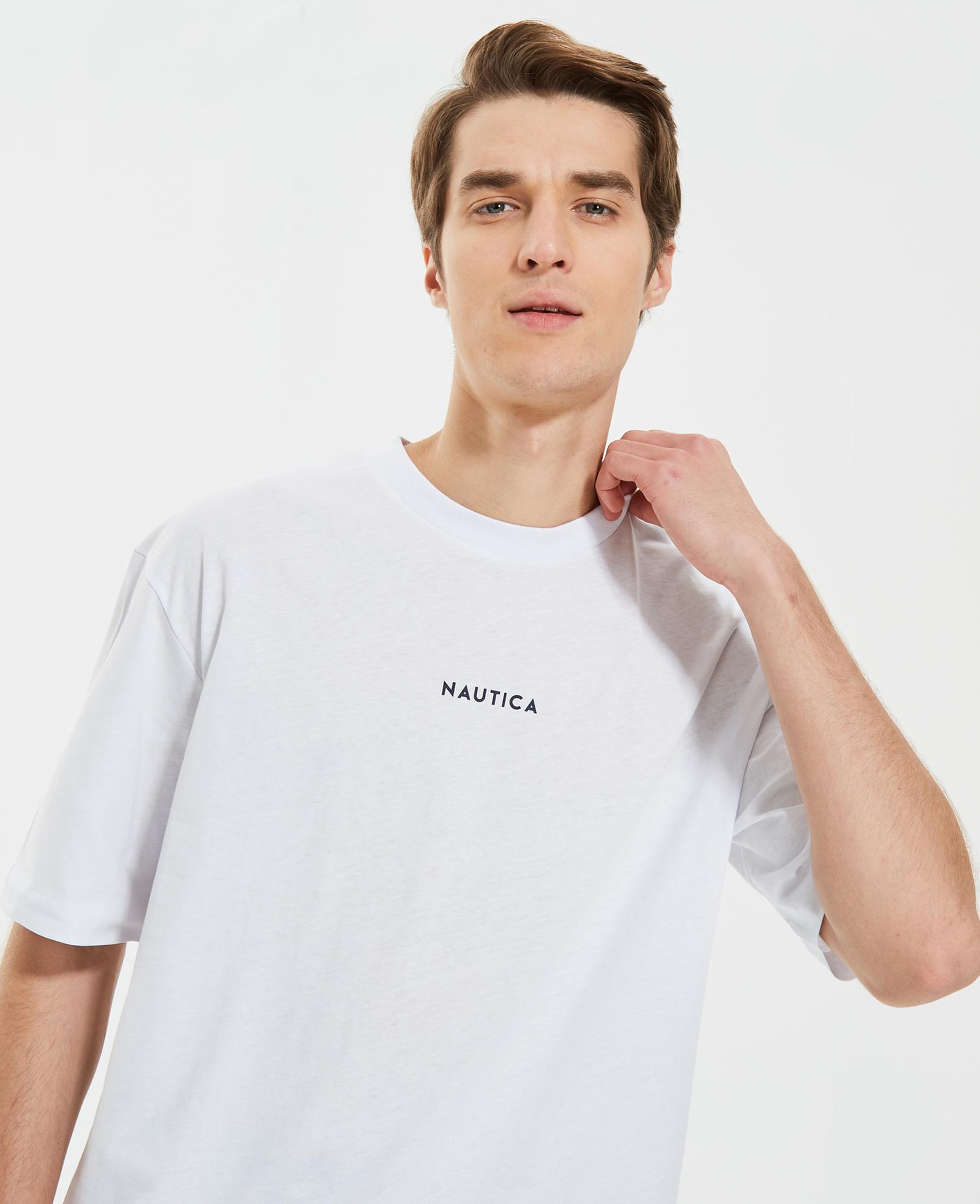 Nautica Erkek Beyaz Oversize T-Shirt