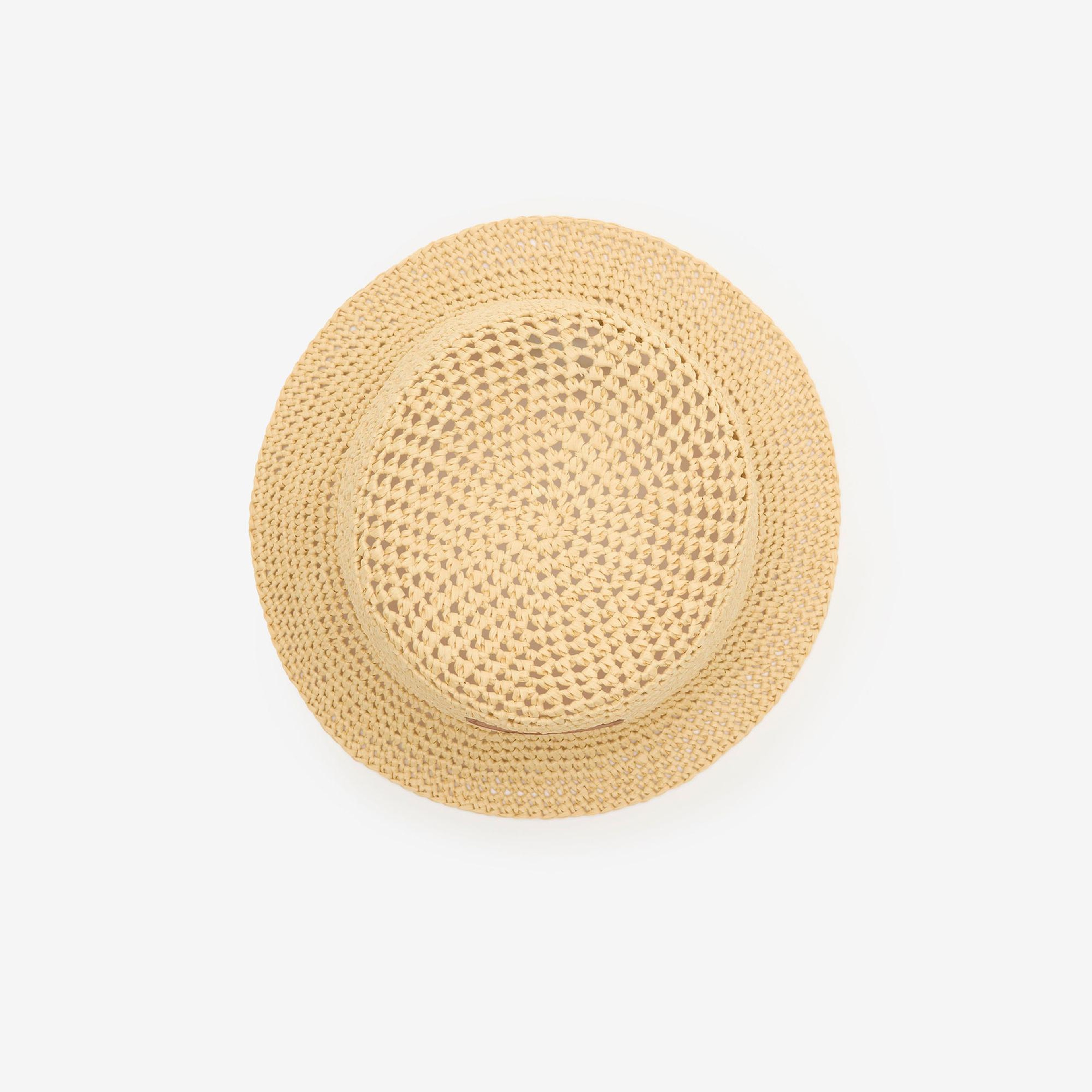 Burberry Knight Stamp Raffia-Effect Bucket Erkek Krem Şapka