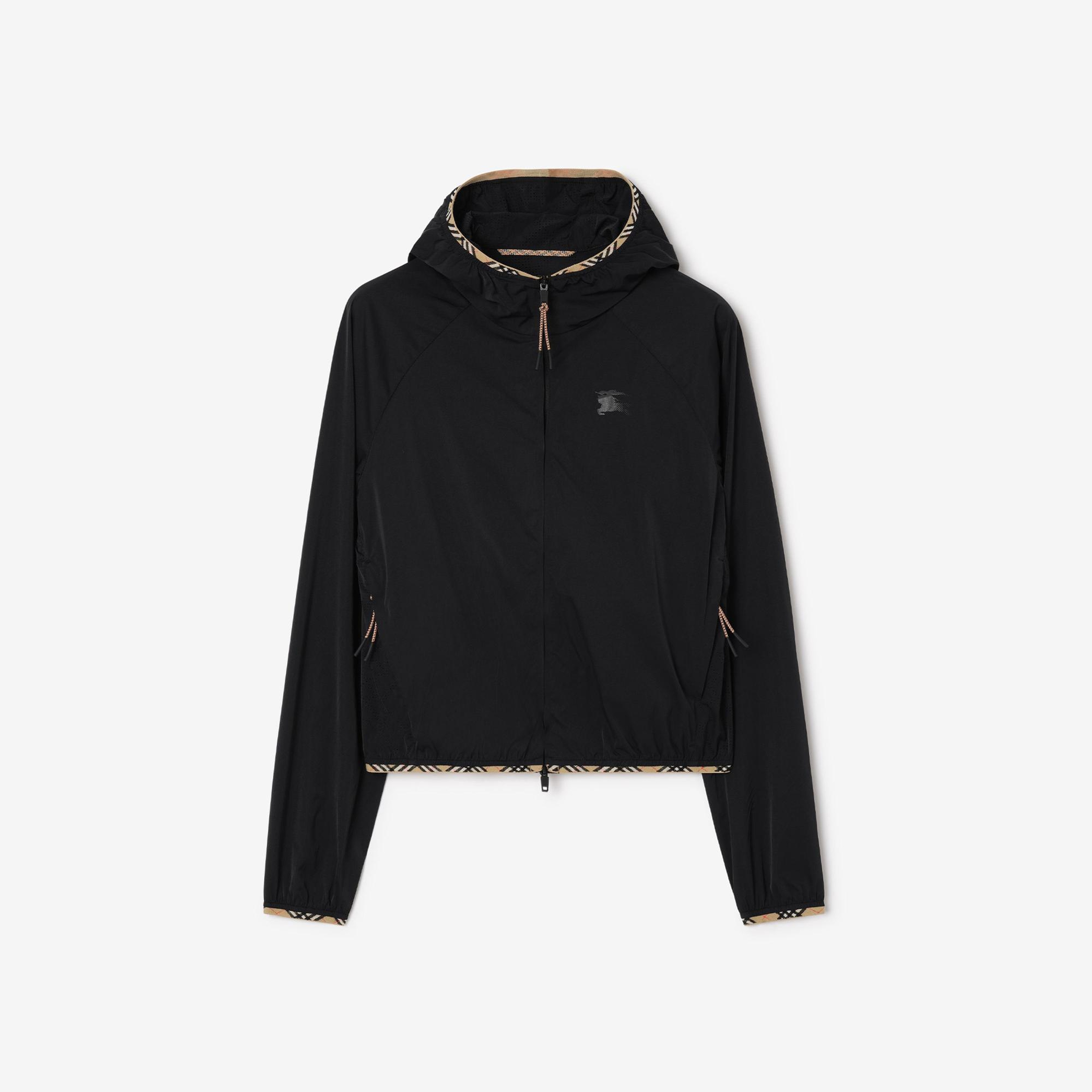 Burberry Stretch Nylon Hooded Kadın Siyah Mont
