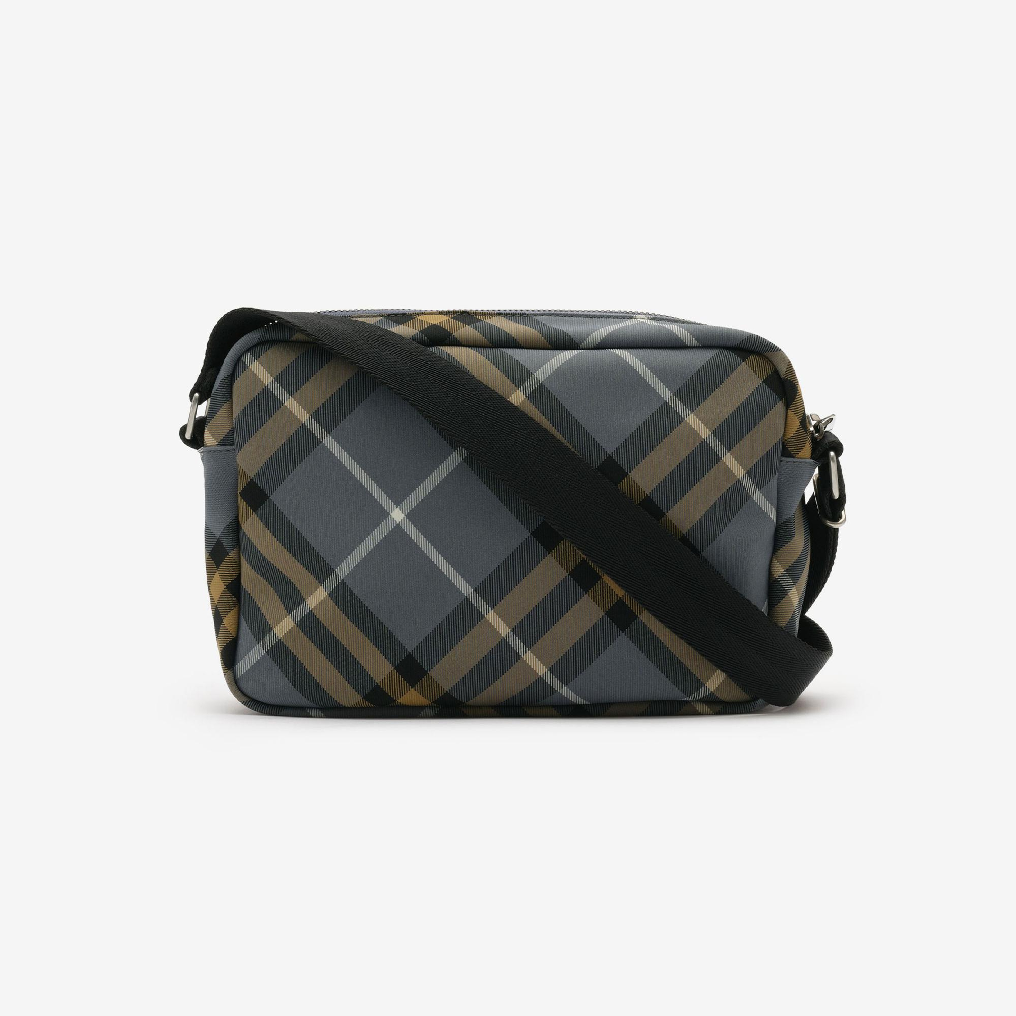 Burberry Small Check Crossbody Erkek Mavi Omuz Çantası