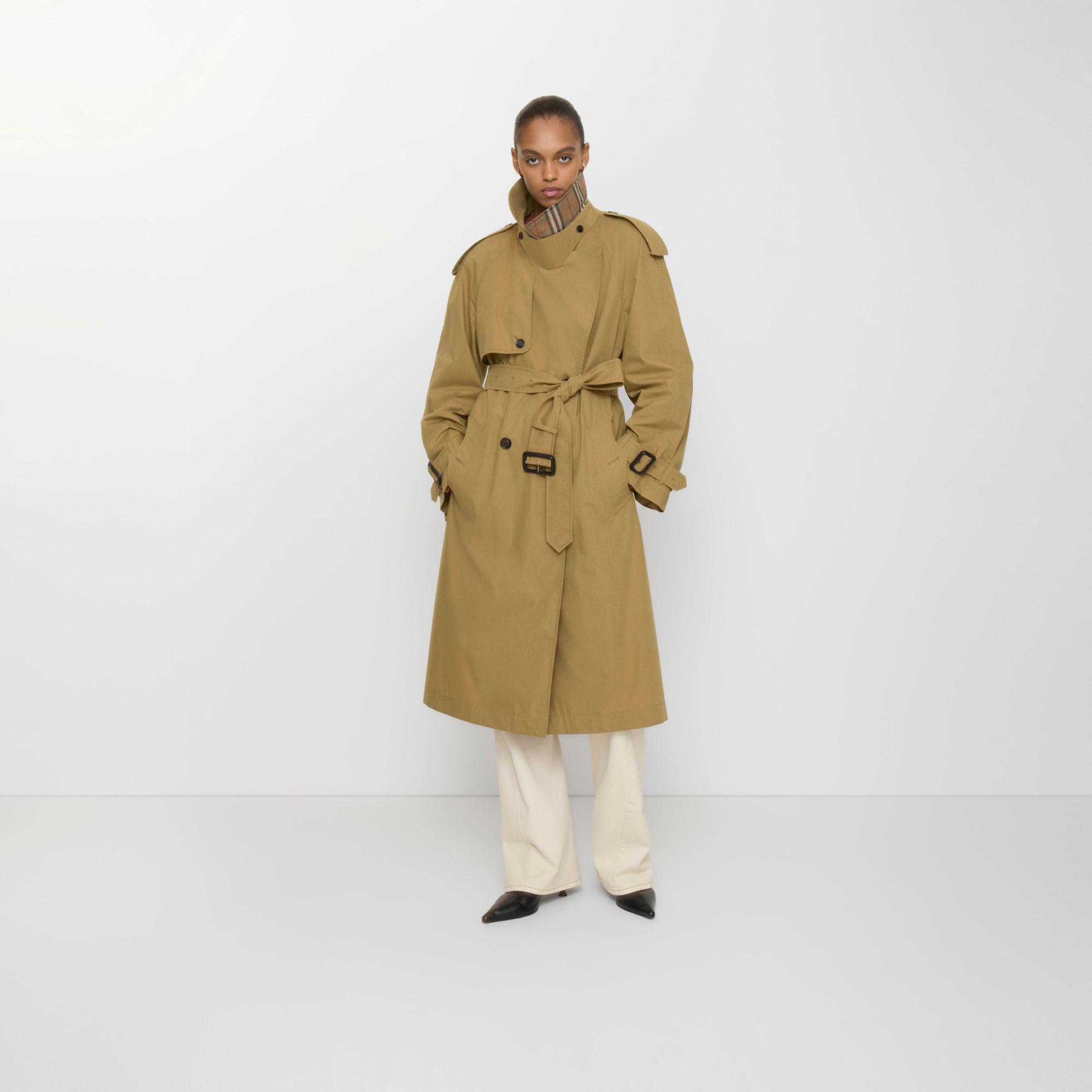 Burberry Long Canvas Fitzrovia With Warmer Kadın Kahverengi Trençkot