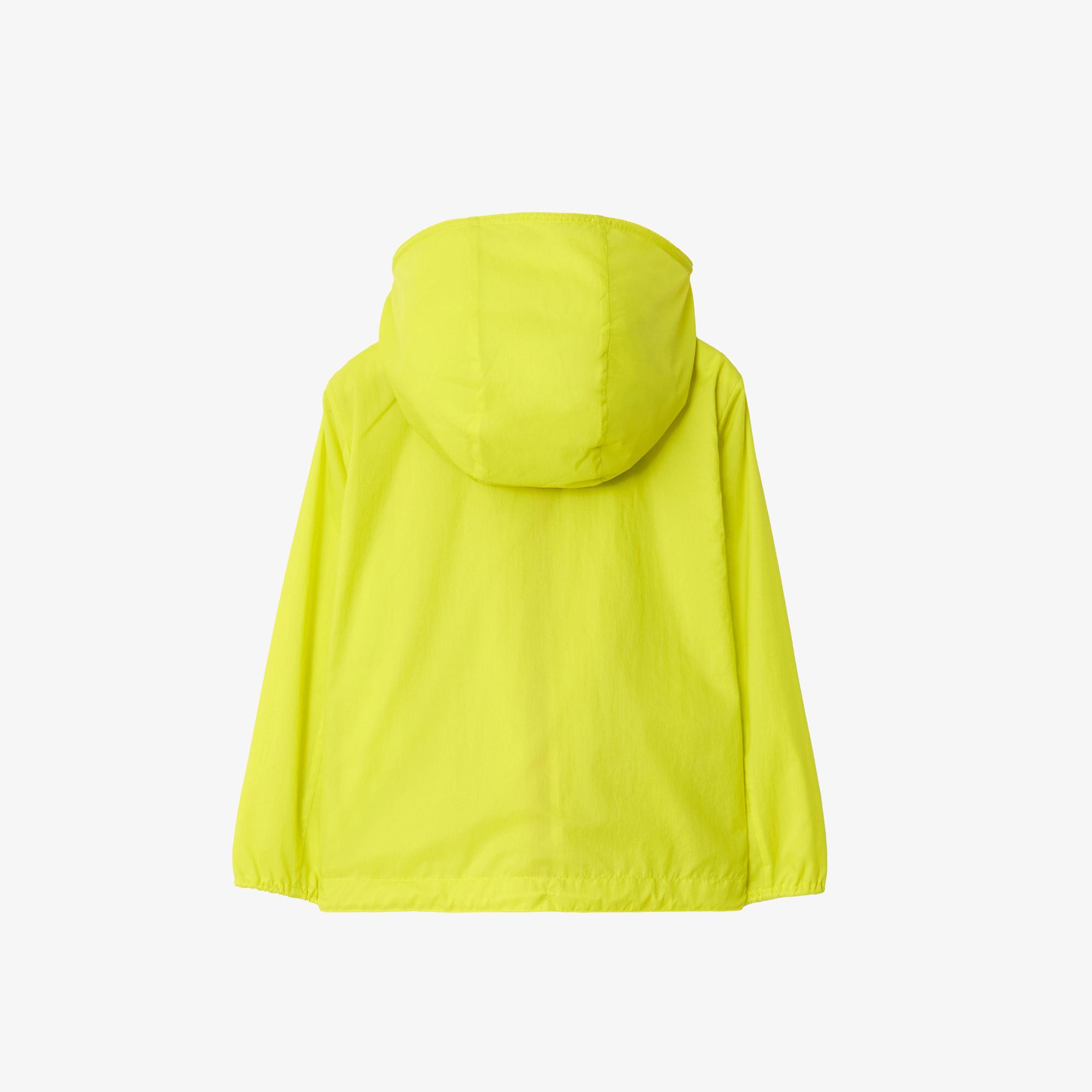 Burberry Checker-Tape Nylon Hooded Çocuk Sarı Mont