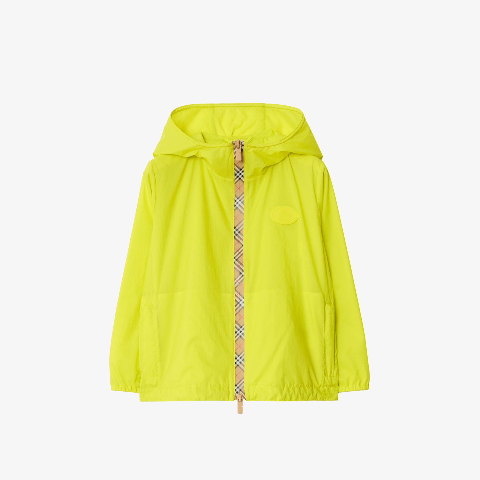 Burberry Checker-Tape Nylon Hooded Çocuk Sarı Mont