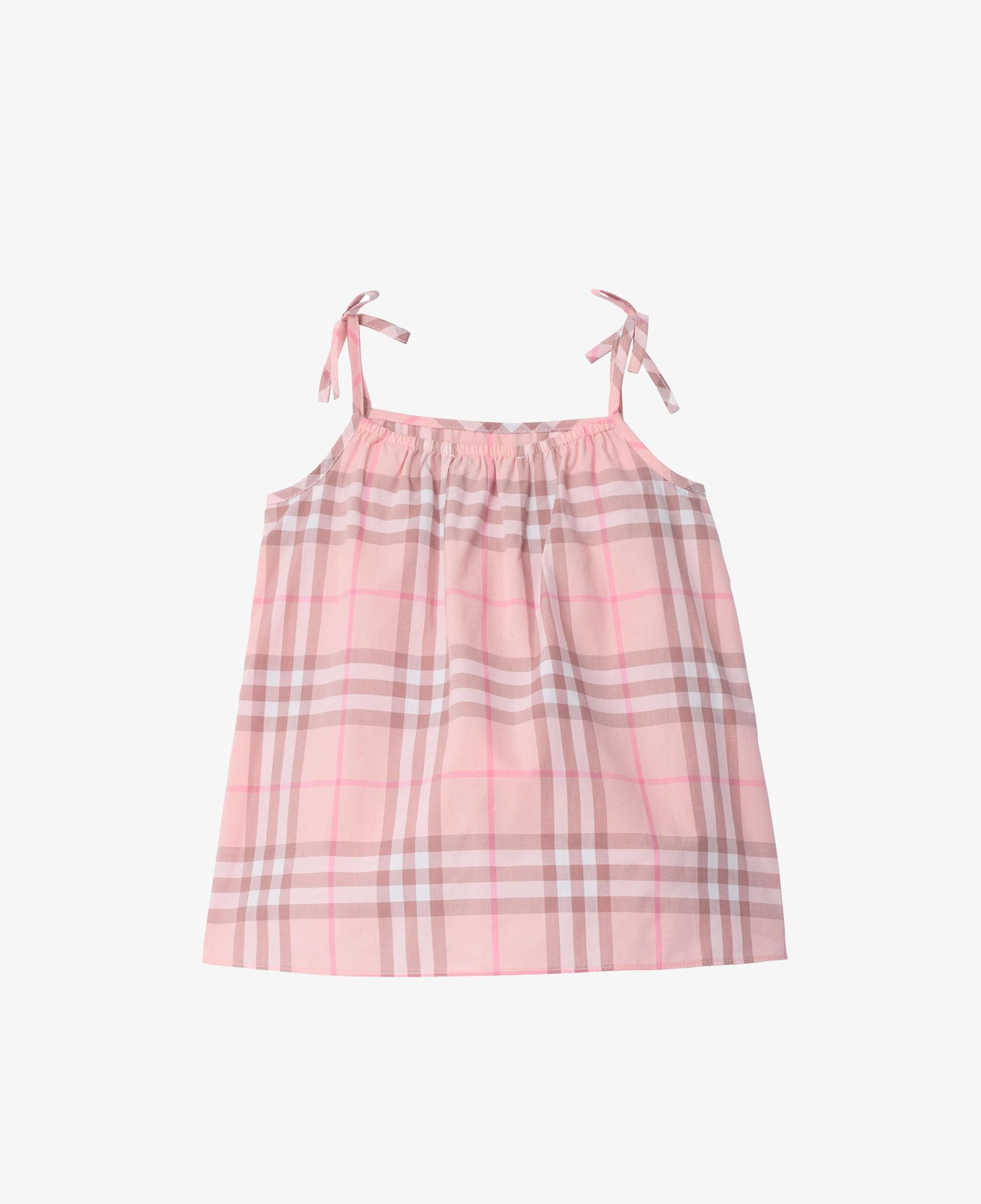 Burberry Check Cotton Çocuk Pembe Elbise