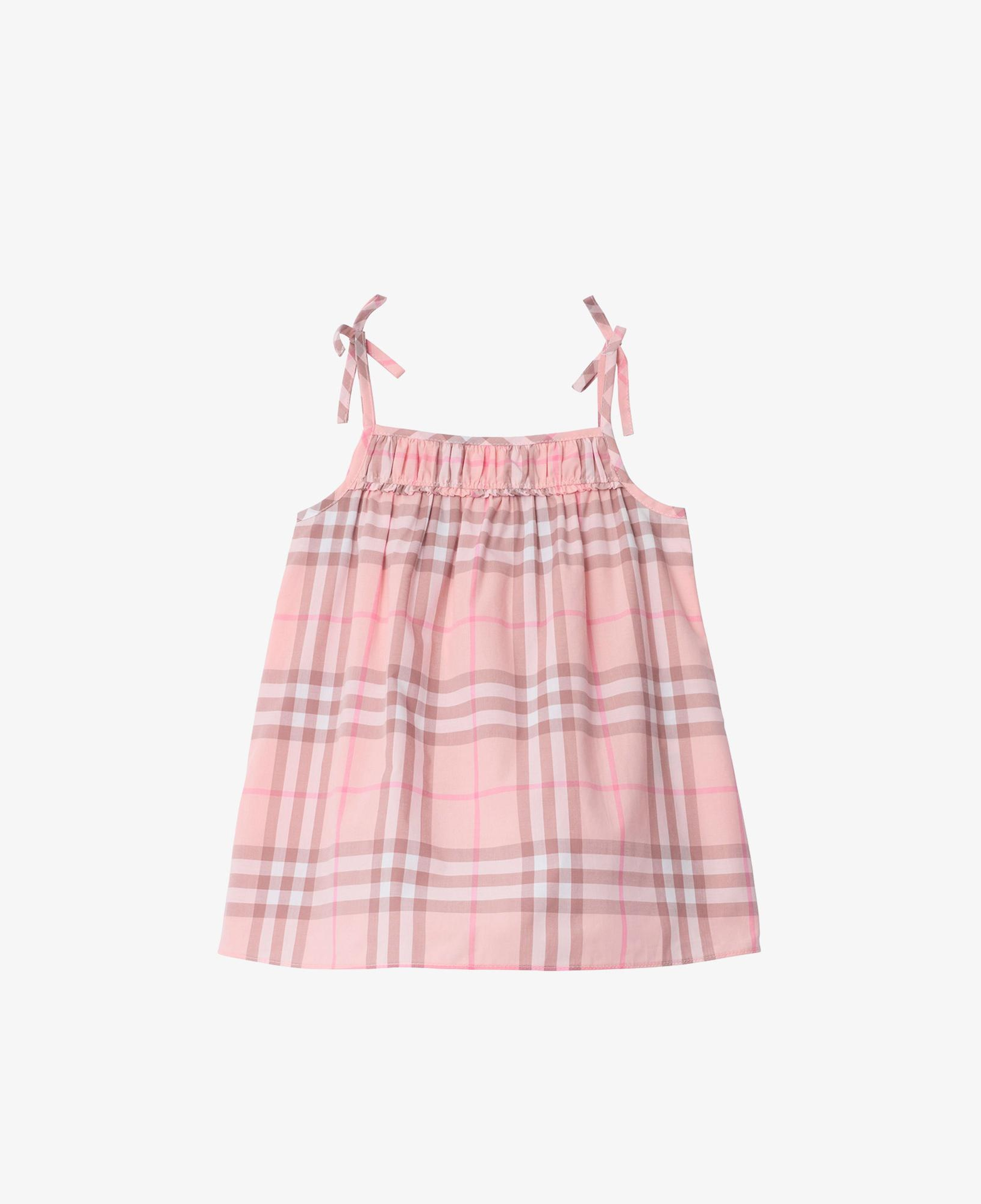Burberry Check Cotton Çocuk Pembe Elbise