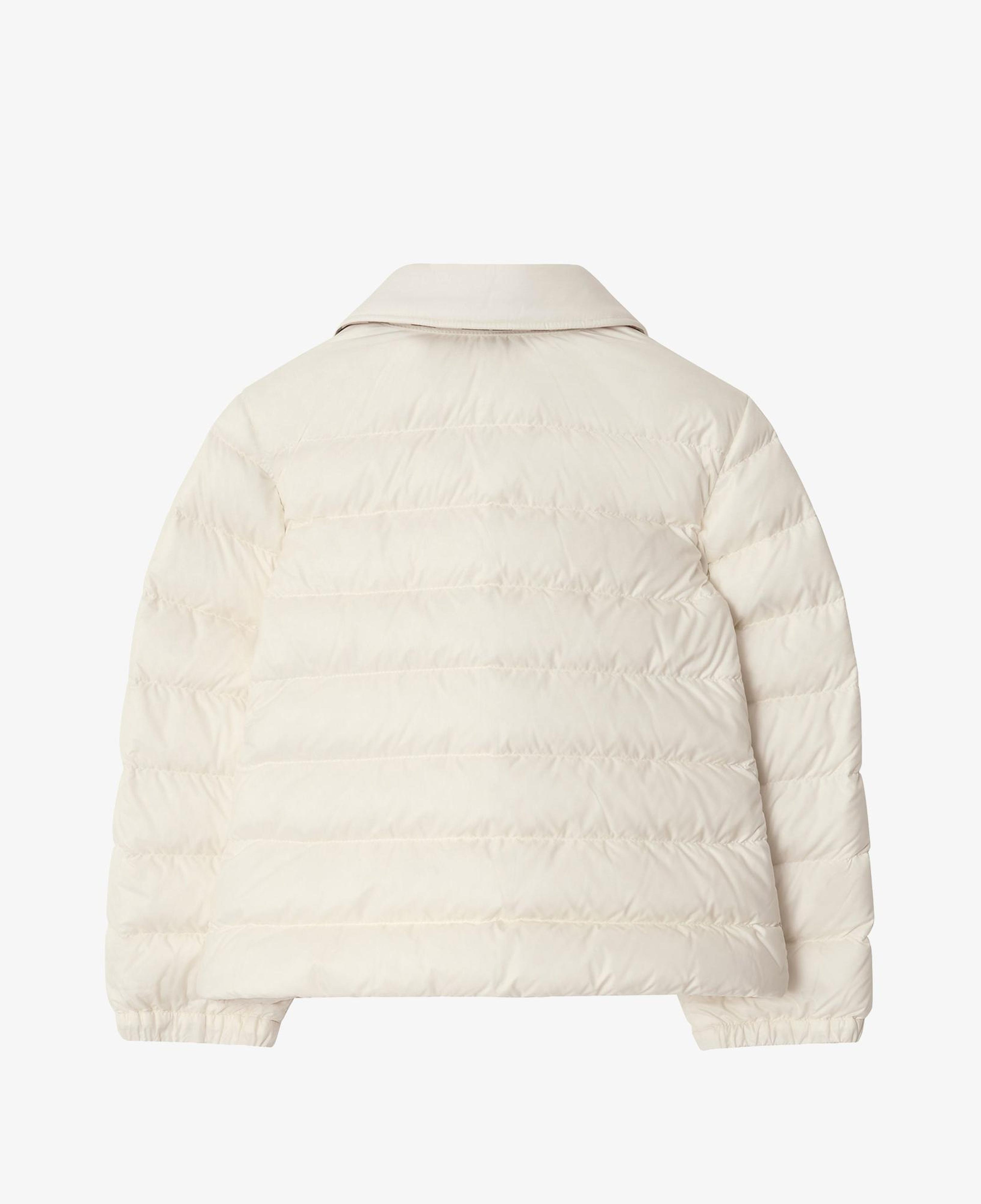 Burberry Checker-Tape Nylon Puffer Çocuk Beyaz Mont