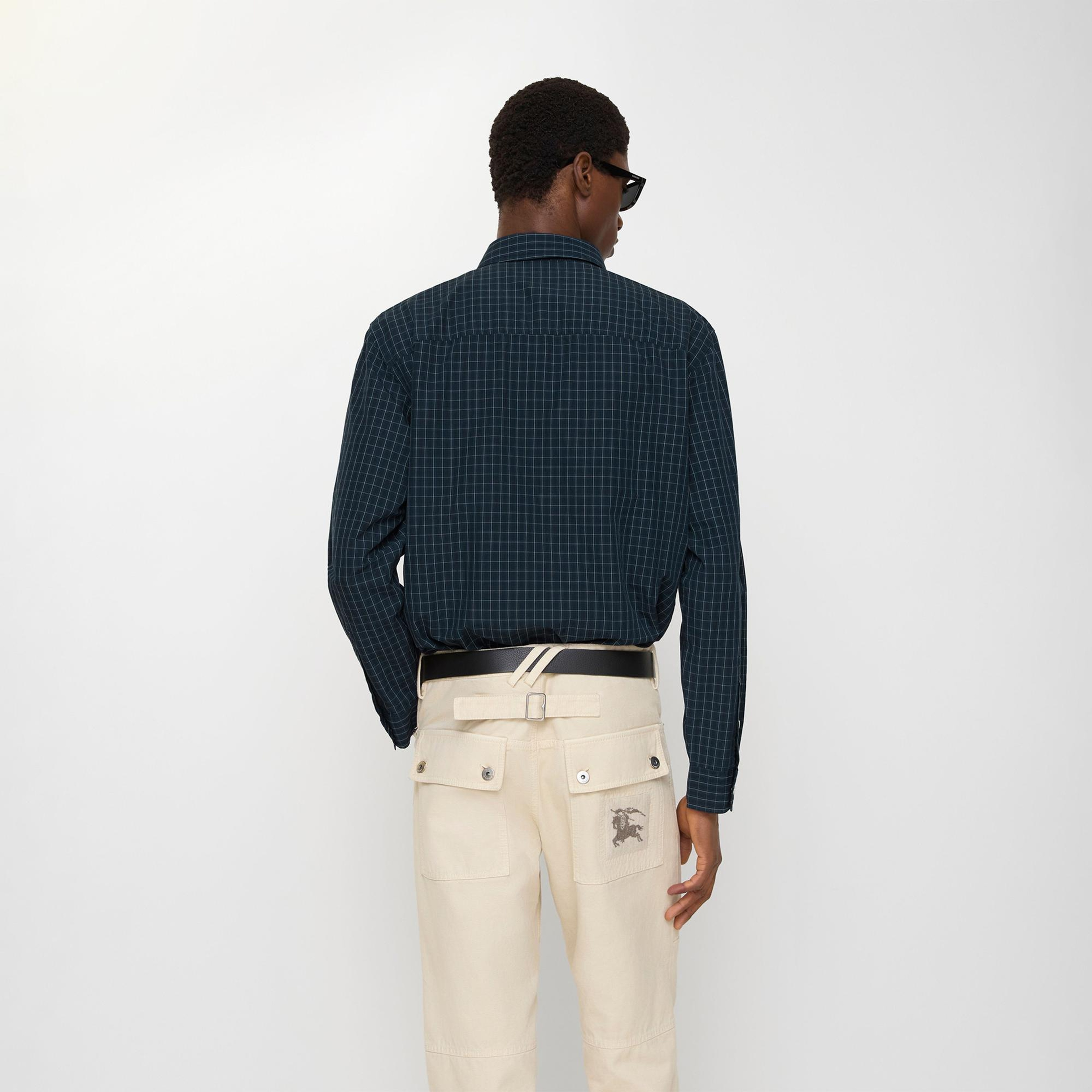 Burberry Check Cotton Erkek Mavi Gömlek