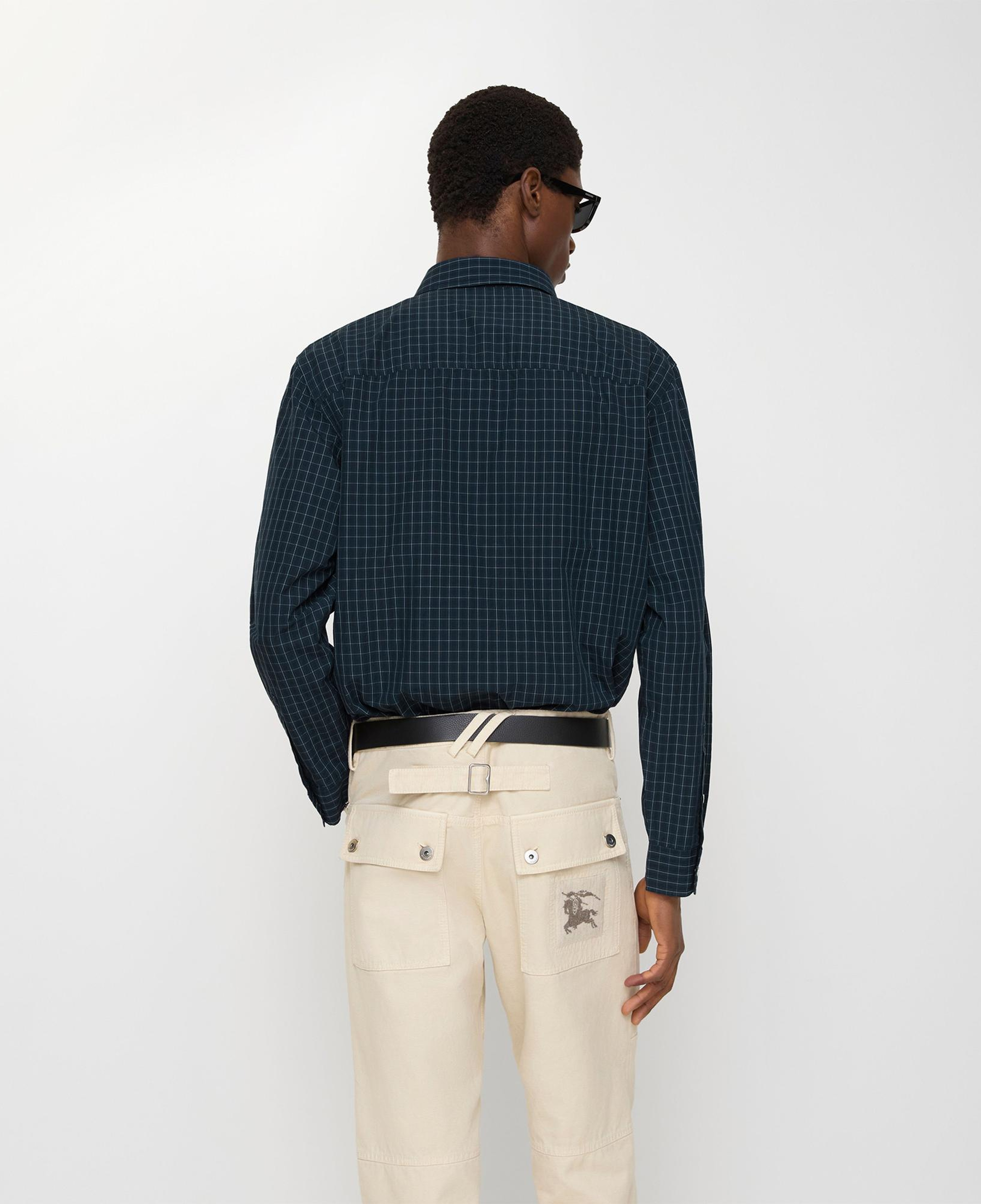 Burberry Check Cotton Erkek Mavi Gömlek