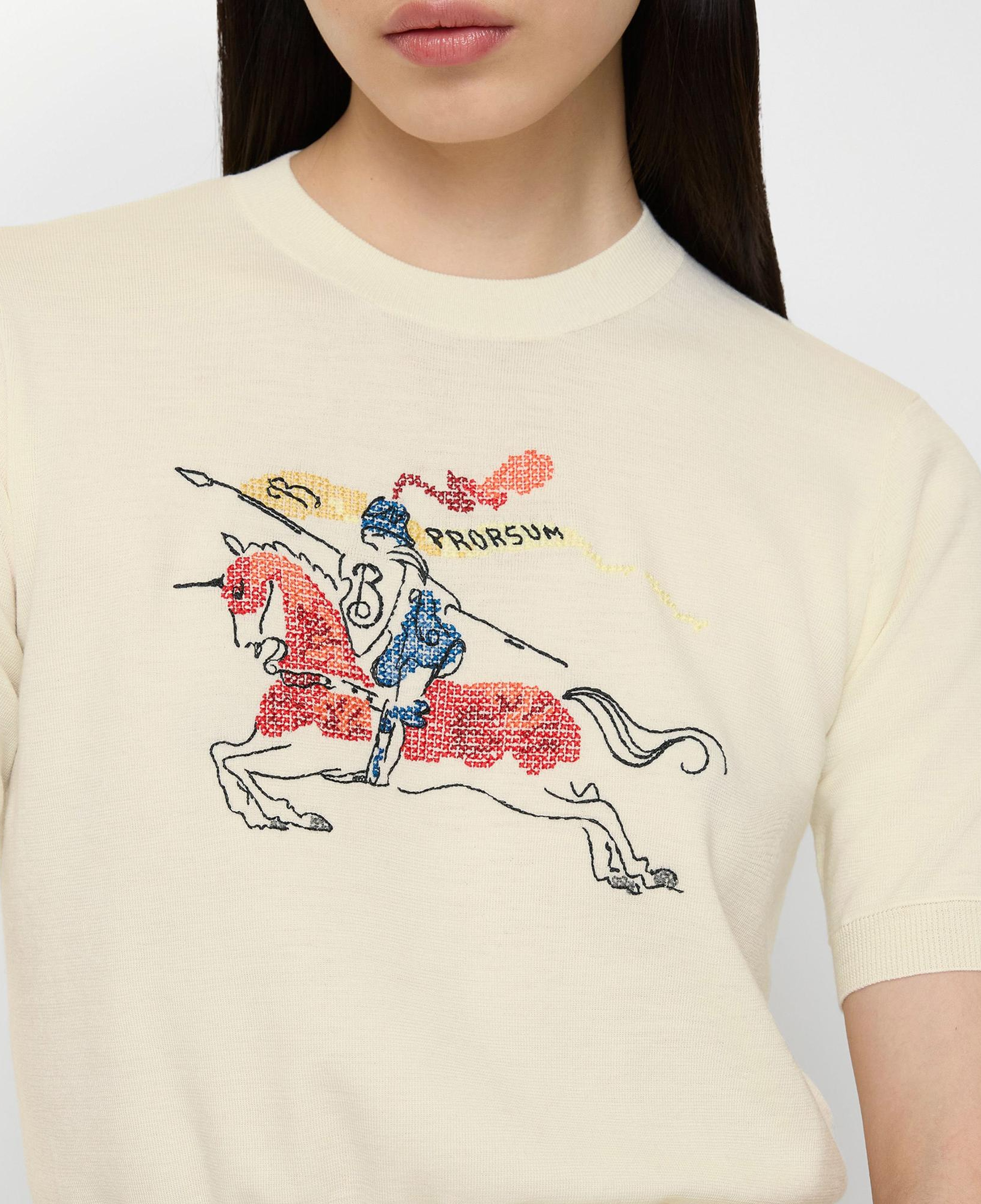 Burberry Cross Stitch Ekd Wool Kadın Beyaz Trıko