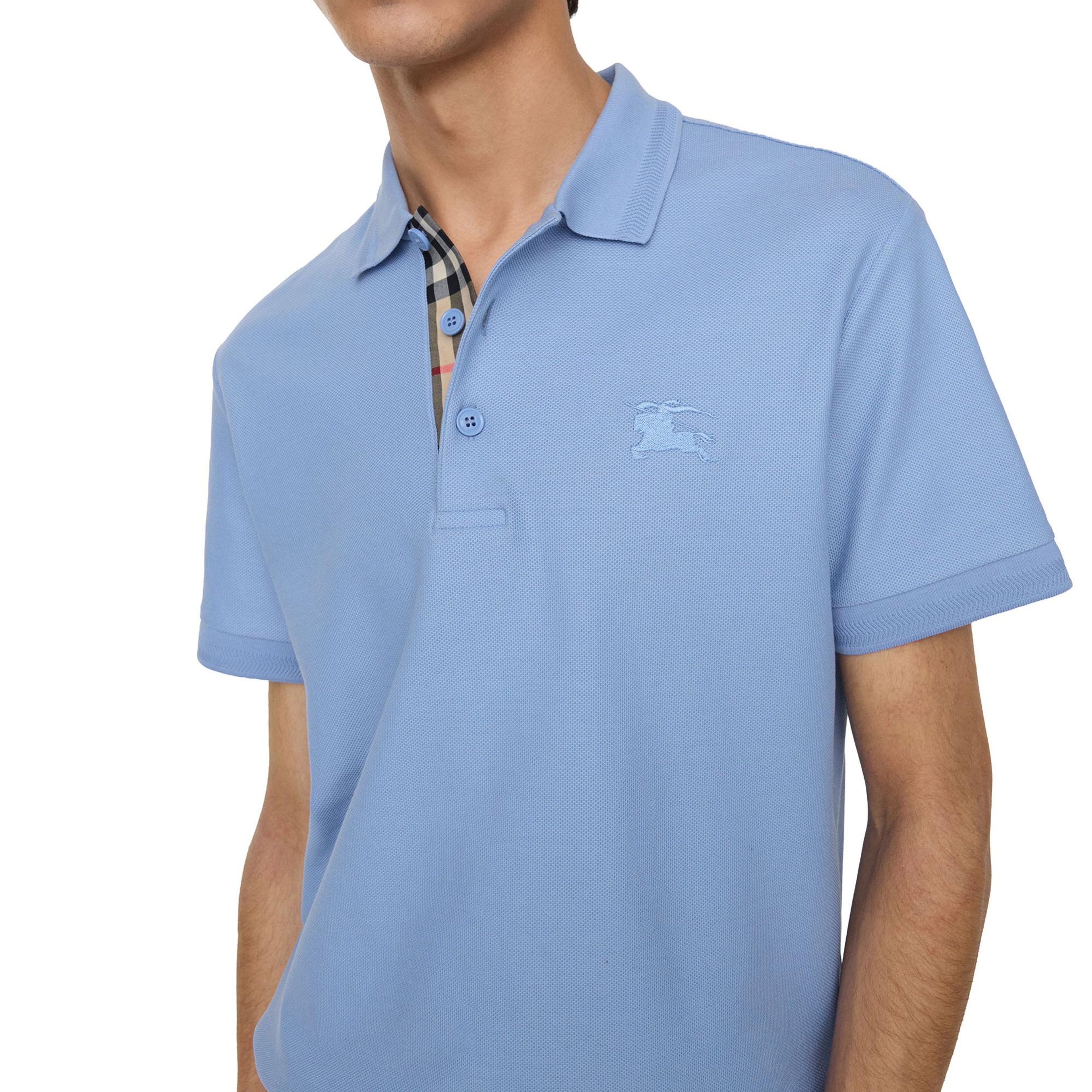 Burberry Cotton Erkek Mavi Polo