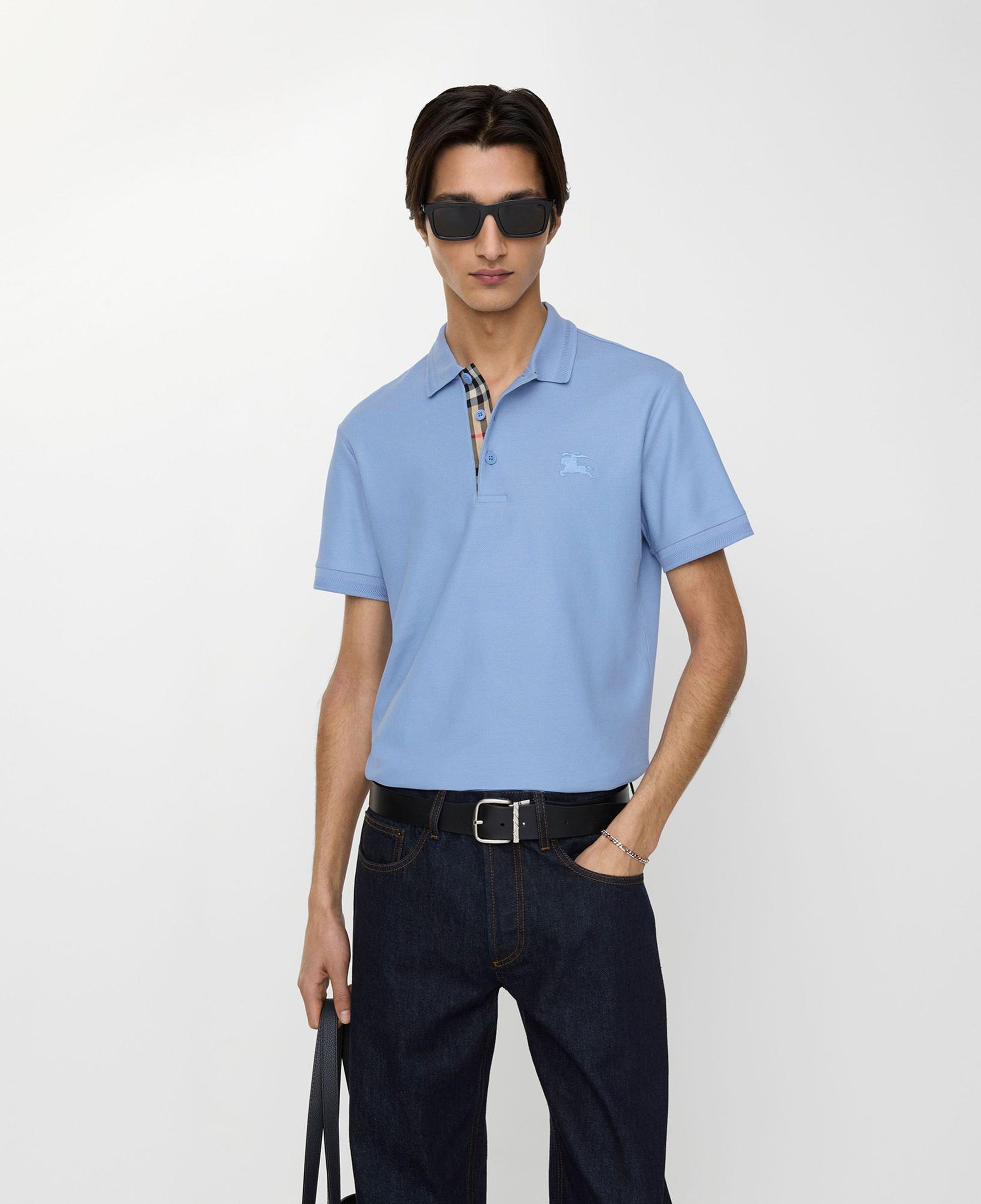 Burberry Cotton Erkek Mavi Polo
