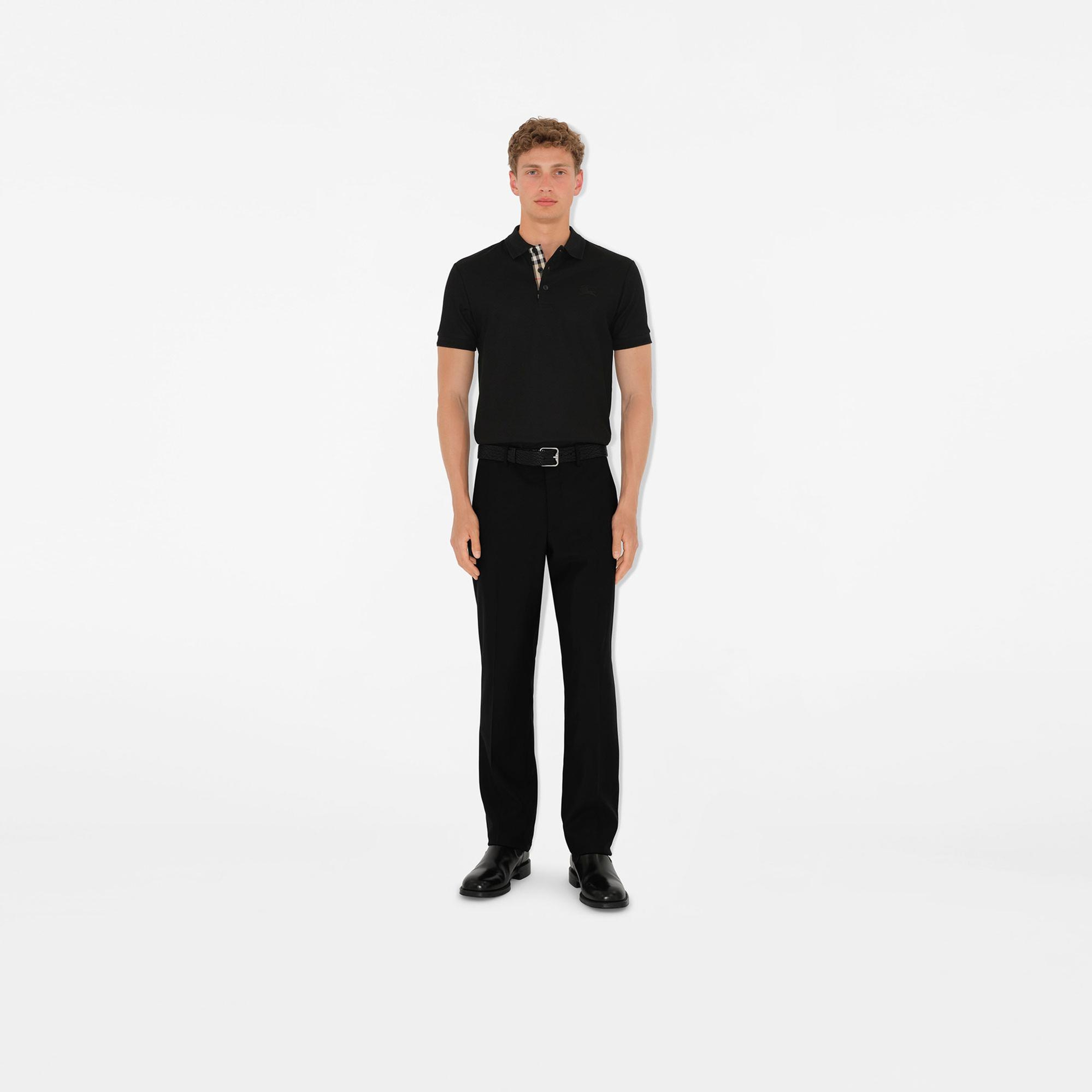 Burberry Cotton Erkek Siyah Polo